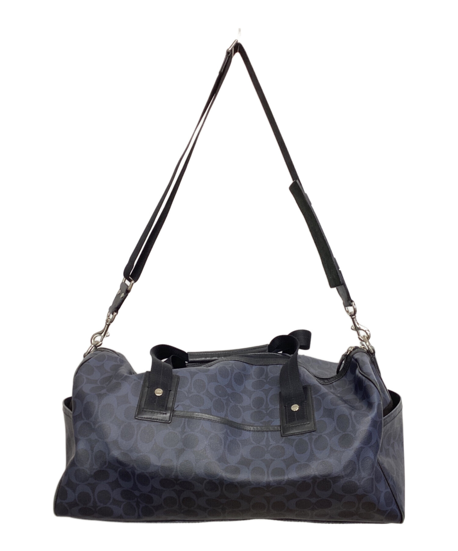 中古・古着通販】COACH (コーチ) ボストンバッグ ネイビー×ブラック 