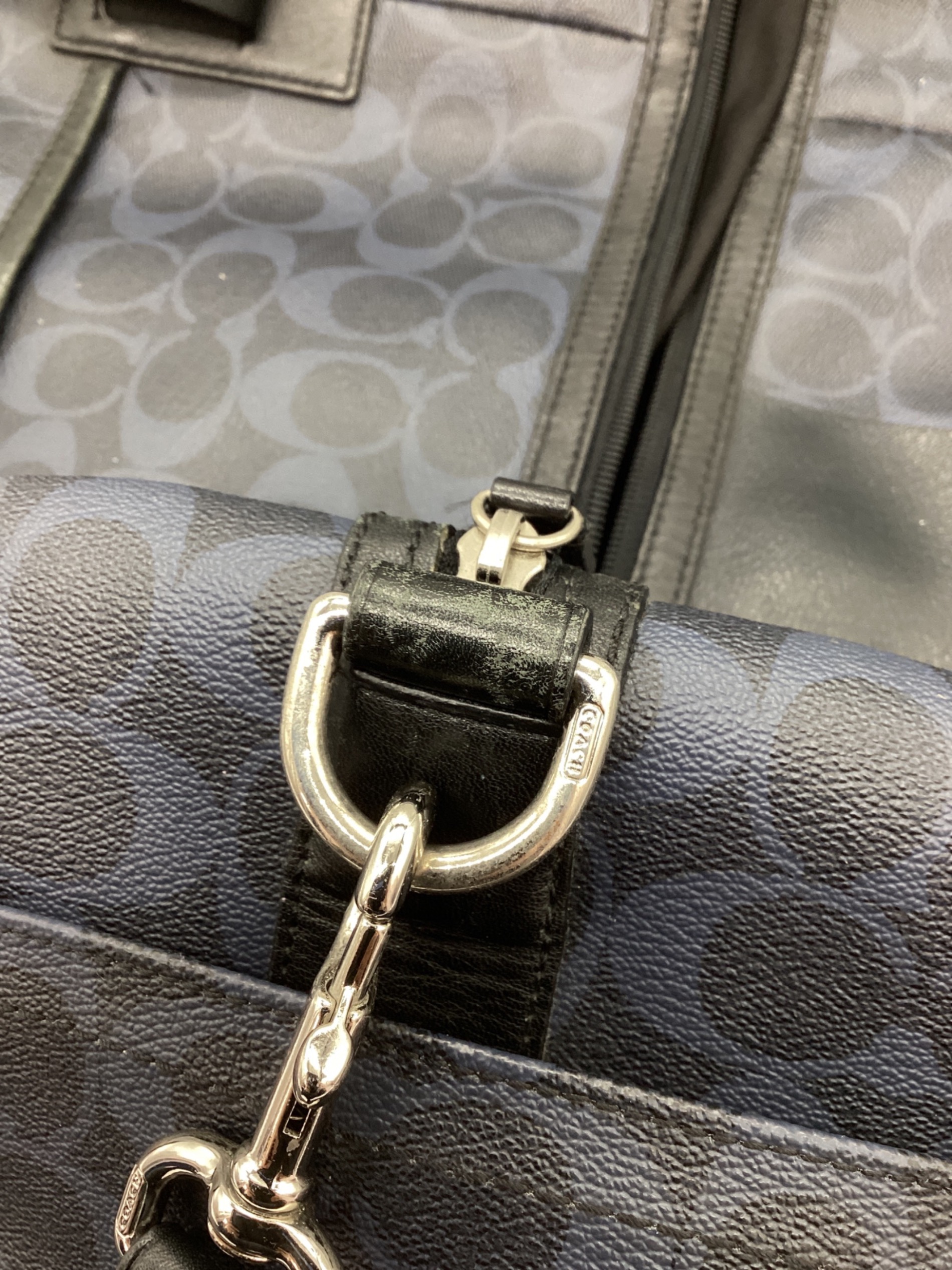 中古・古着通販】COACH (コーチ) ボストンバッグ ネイビー×ブラック