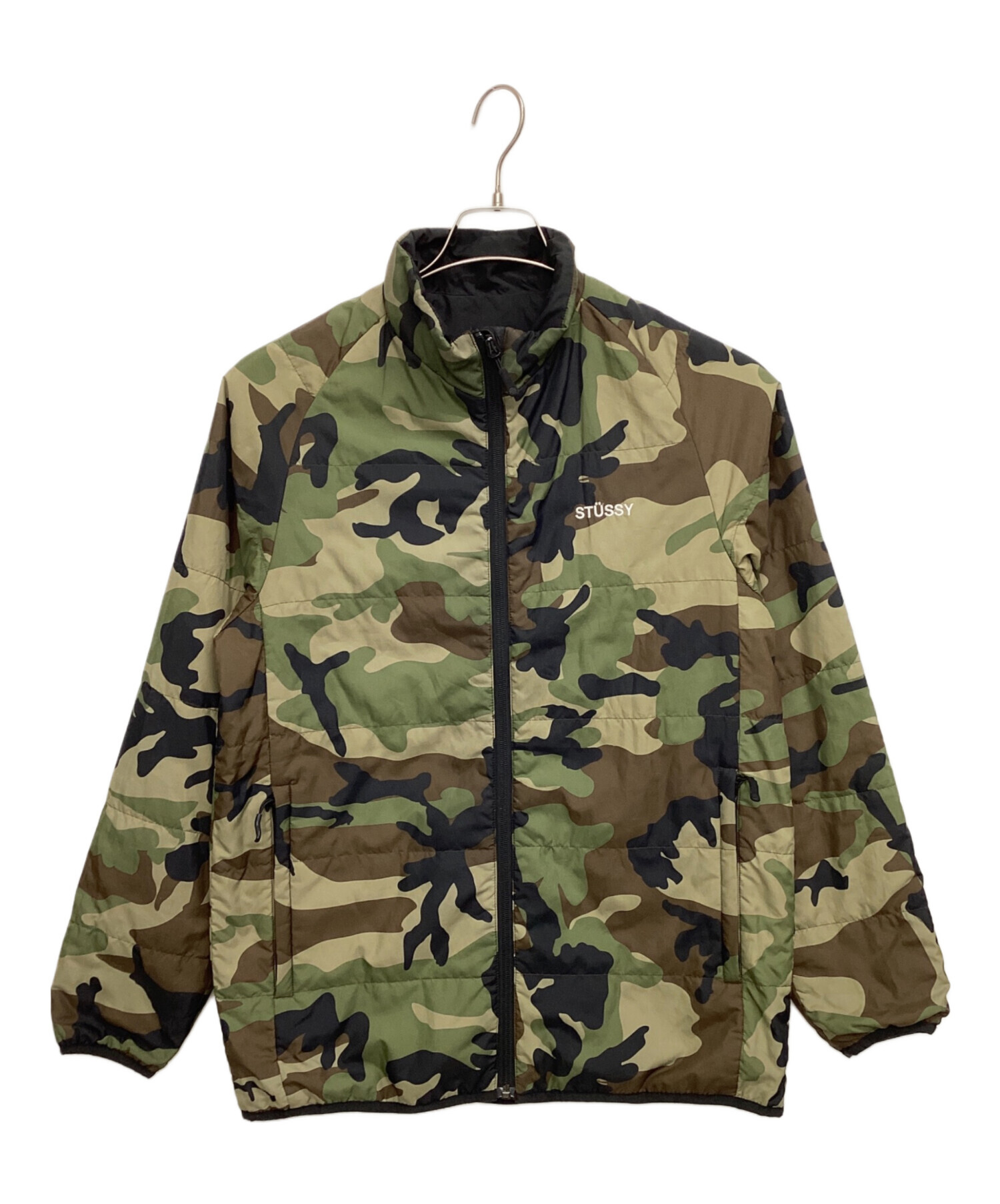 ✨希少✨ STUSSY ステューシー リバーシブル ジャケット カモフラ 黒 希少リバーシブル△Stussy ステューシー ナイロンジャケット カモフラ