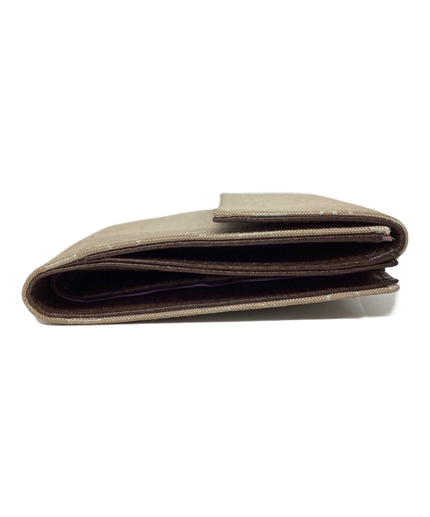 中古・古着通販】BVLGARI (ブルガリ) ロゴマニア 2つ折り財布 ベージュ