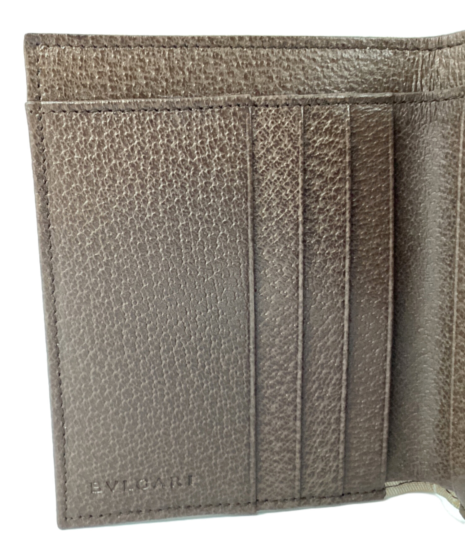 中古・古着通販】BVLGARI (ブルガリ) ロゴマニア 2つ折り財布 ベージュ