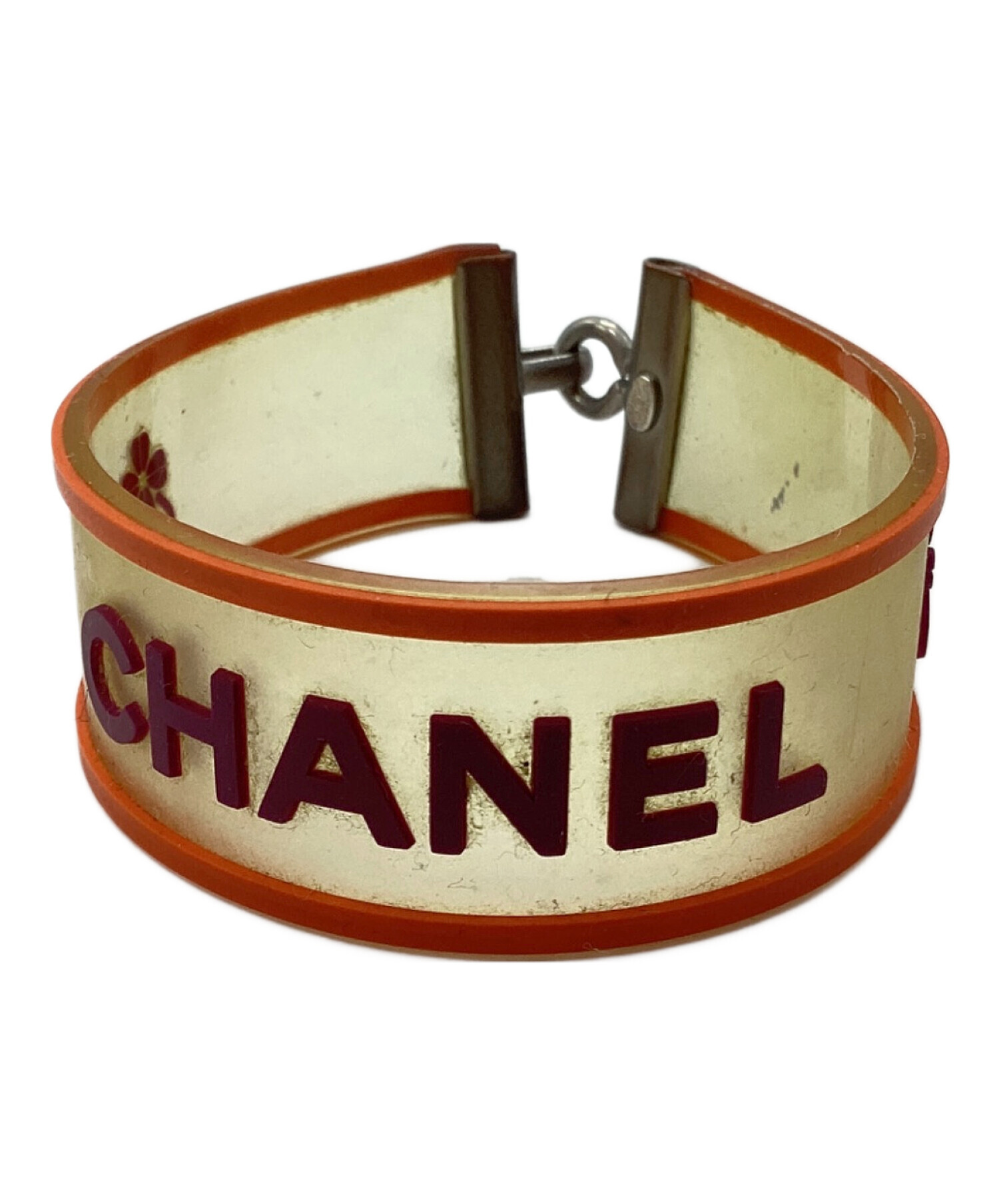 未使用に近い♡ CHANEL シャネル　クリア　ブレスレット　ラバー　バングル 中古・古着通販】CHANEL (シャネル) ラバーブレスレット オレンジ