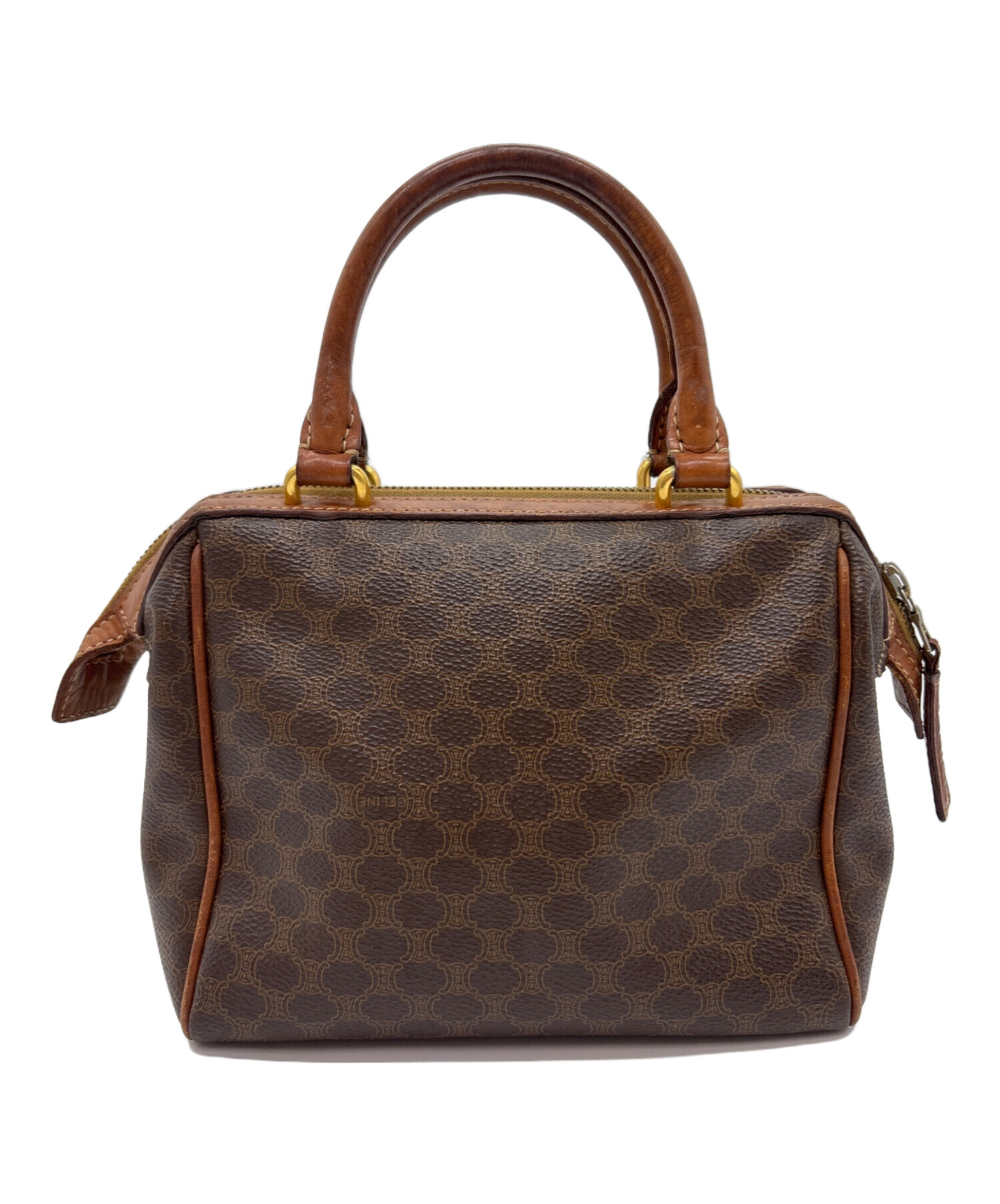 中古・古着通販】CELINE (セリーヌ) マカダムハンドバッグ ブラウン 
