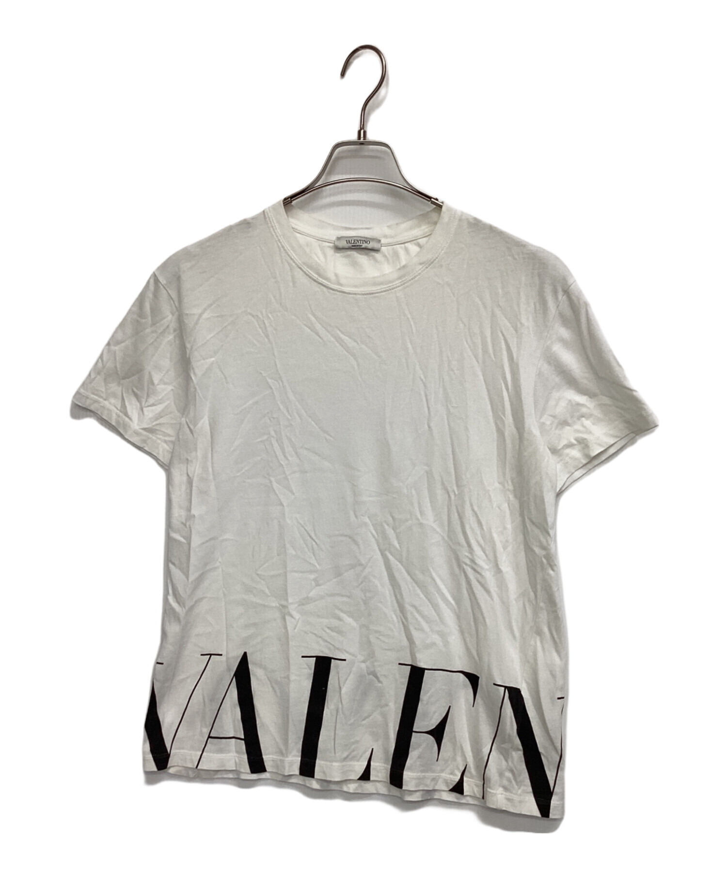 VALENTINO ヴァレンティノ Tシャツ 半袖 ビッグロゴプリント ホワイト レディース 古着 モード 中古・古着通販】VALENTINO (ヴァレンティノ) ロゴプリントTシャツ