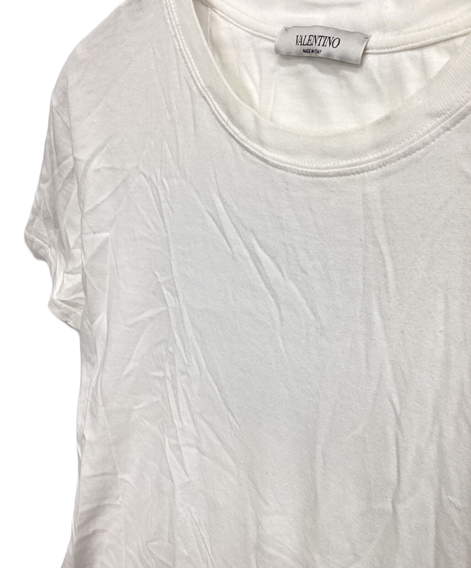 VALENTINO ヴァレンティノ Tシャツ 半袖 ビッグロゴプリント ホワイト レディース 古着 モード 中古・古着通販】VALENTINO (ヴァレンティノ) ロゴプリントTシャツ