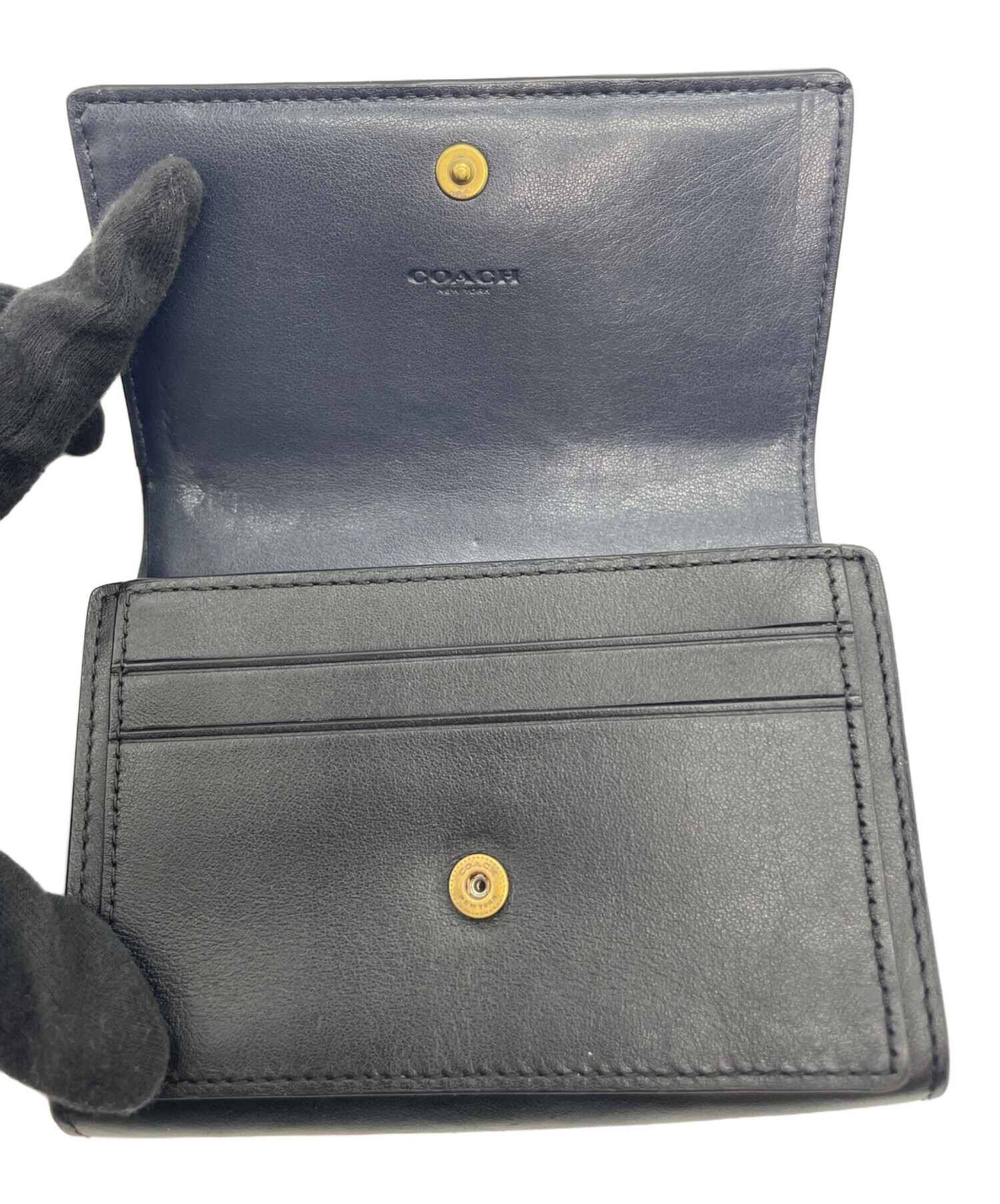 中古・古着通販】COACH (コーチ) デニムミディアムフラップウォレット
