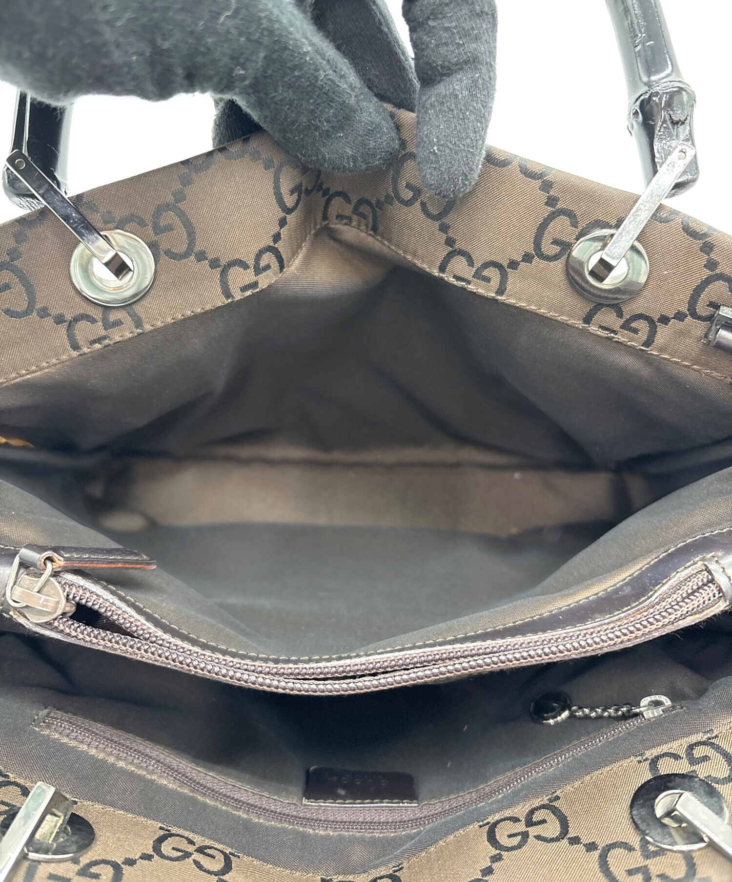 中古・古着通販】GUCCI (グッチ) バンブートートバッグ ブラウン