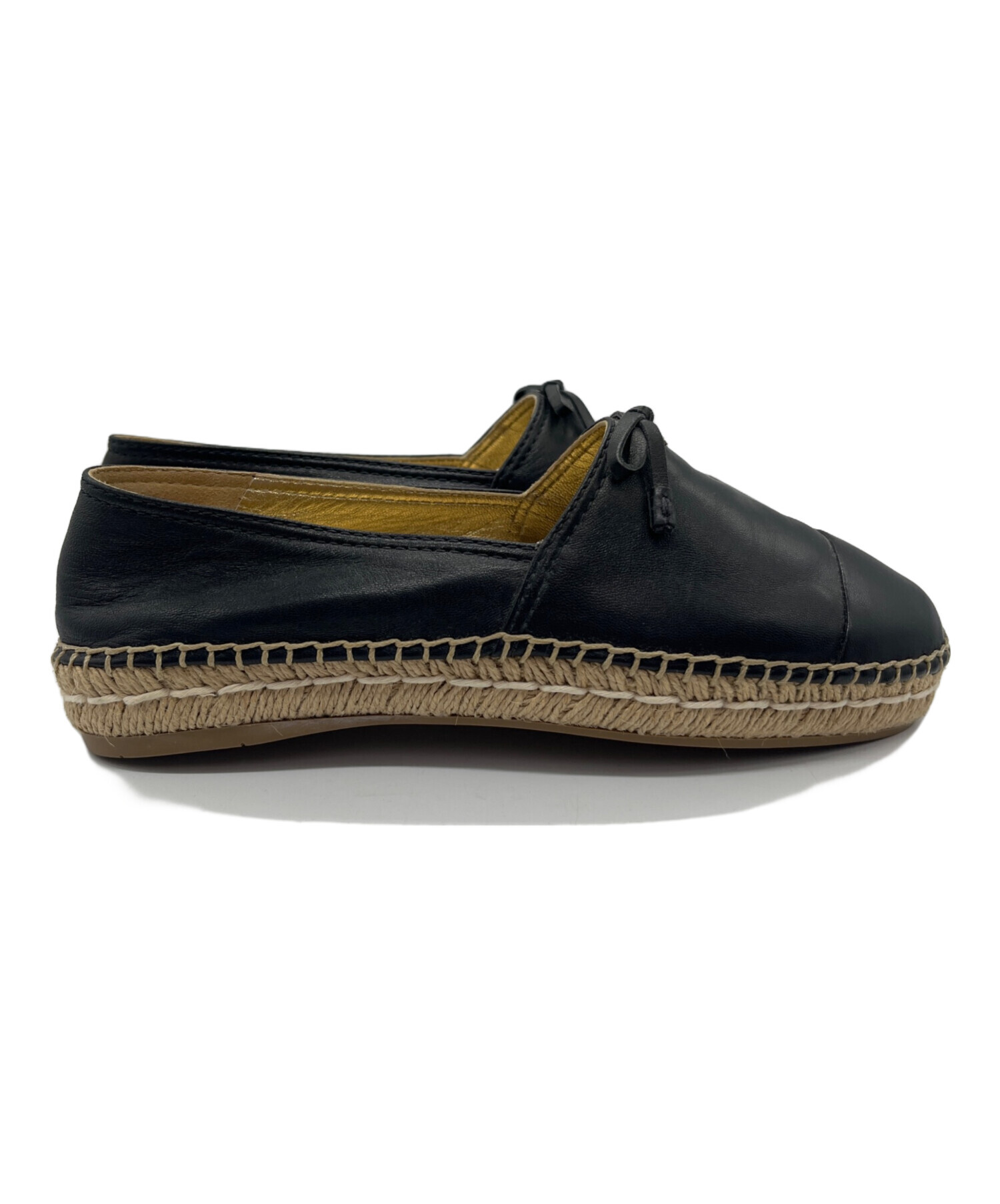 中古・古着通販】PRADA (プラダ) エスパドリーユスリッポン ブラック