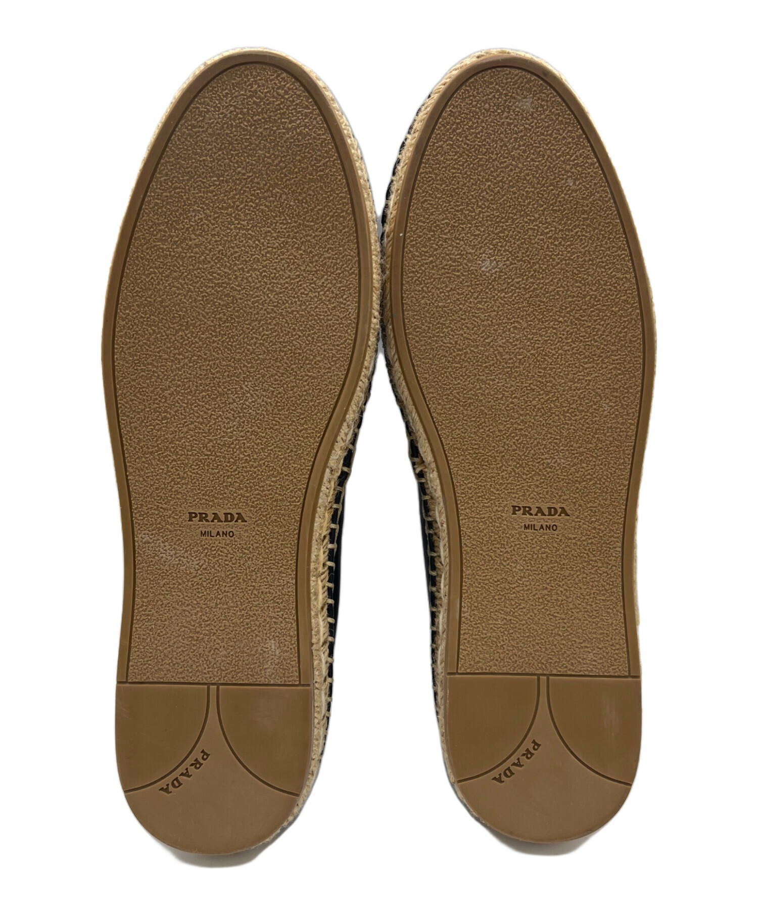 中古・古着通販】PRADA (プラダ) エスパドリーユスリッポン ブラック 