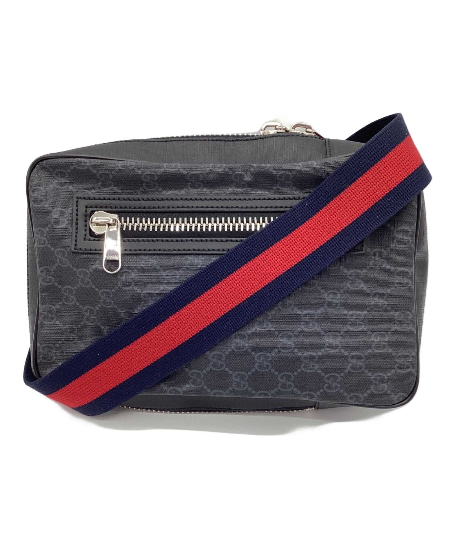 【SNW】GUCCI ブラック ボディバッグ 中古・古着通販】GUCCI (グッチ) ベルトバッグ ブラック｜ブランド