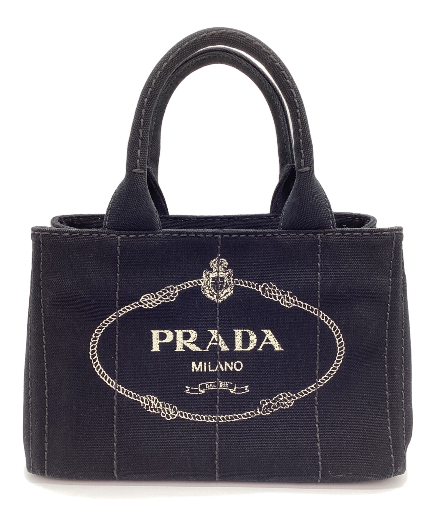 中古・古着通販】PRADA (プラダ) 2WAYバッグ カナパ ブラック×ゴールド