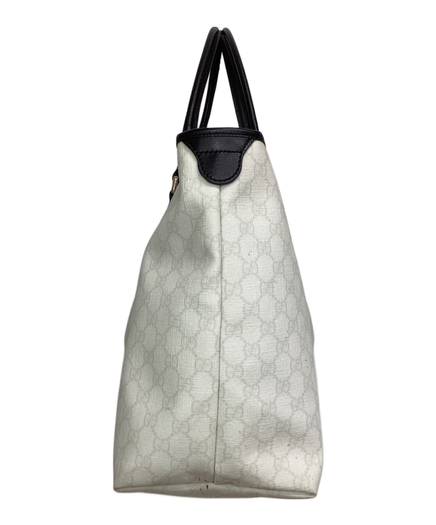 【美品】グッチ トートバッグ ホワイト スプリーム GG柄 ユニセックス 中古・古着通販】GUCCI (グッチ) トートバッグ GGスプリーム ホワイト