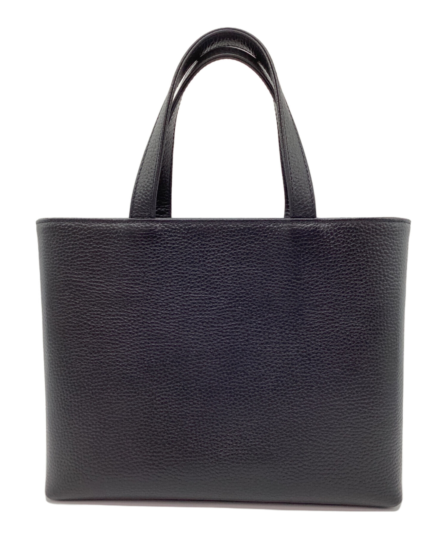 【極美品】HushTug ハッシュタグ ジップミニトート ブラック シボ革 中古・古着通販】HushTug (ハッシュタグ) レザーミニトート ブラック