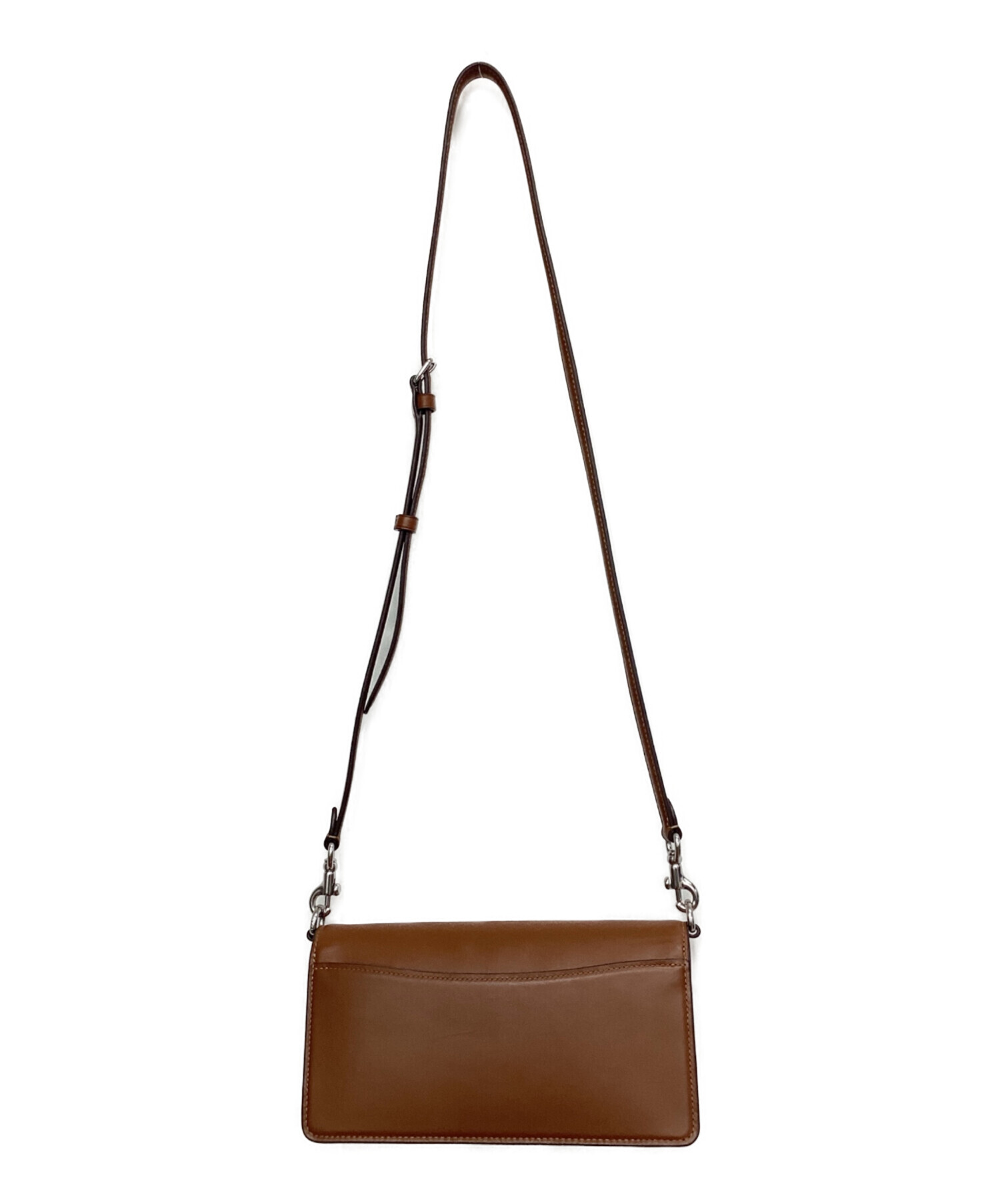 【未使用】COACH ボディバッグ レザー　ブラウン×ブラック 中古・古着通販】COACH (コーチ) エライザフラップクロスボディバッグ