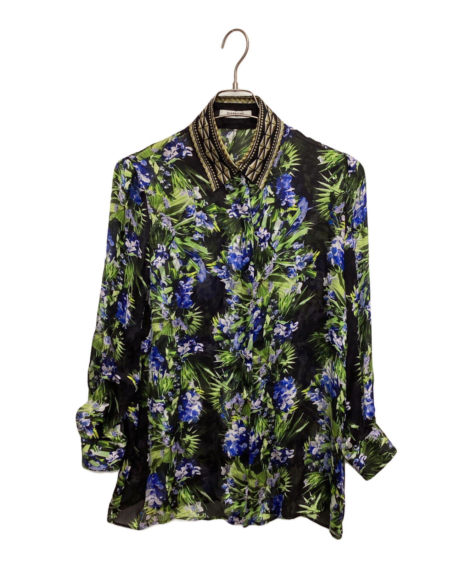 中古・古着通販】GIVENCHY (ジバンシィ) 長袖シャツ ブラック×ブルー