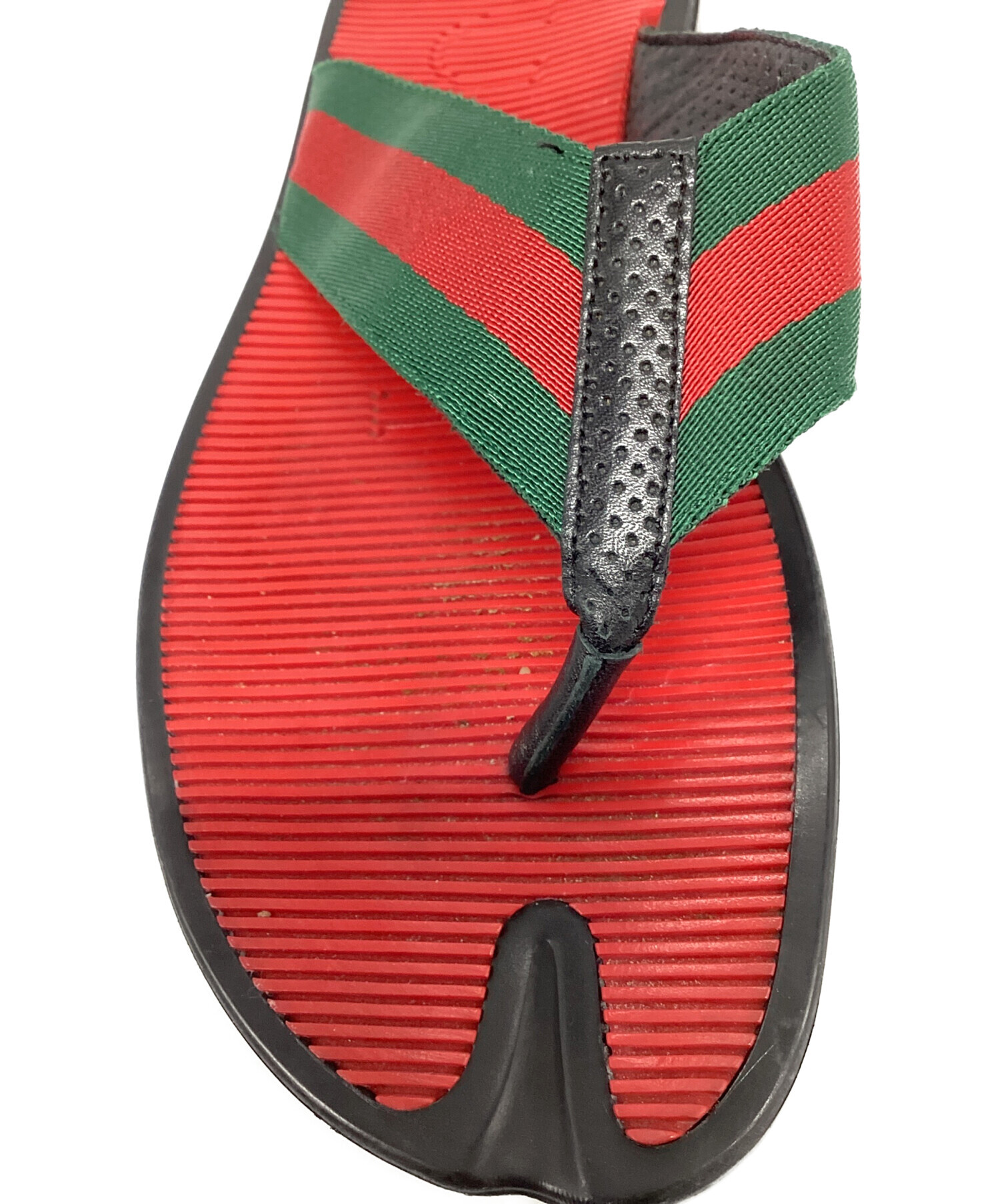 中古・古着通販】GUCCI (グッチ) ビーチサンダル レッド××グリーン