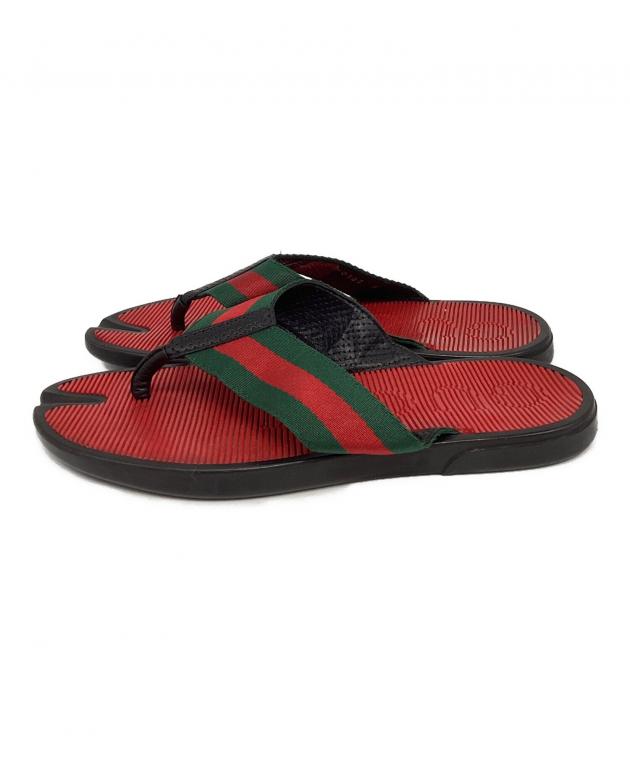 中古・古着通販】GUCCI (グッチ) ビーチサンダル レッド××グリーン