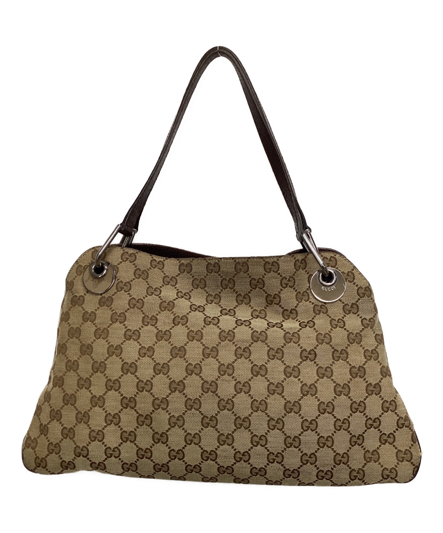 GUCCI グッチ トートバッグ GGキャンバス ブラウン 茶色 軽量 中古・古着通販】GUCCI (グッチ) トートバッグ GGキャンバス ブラウン