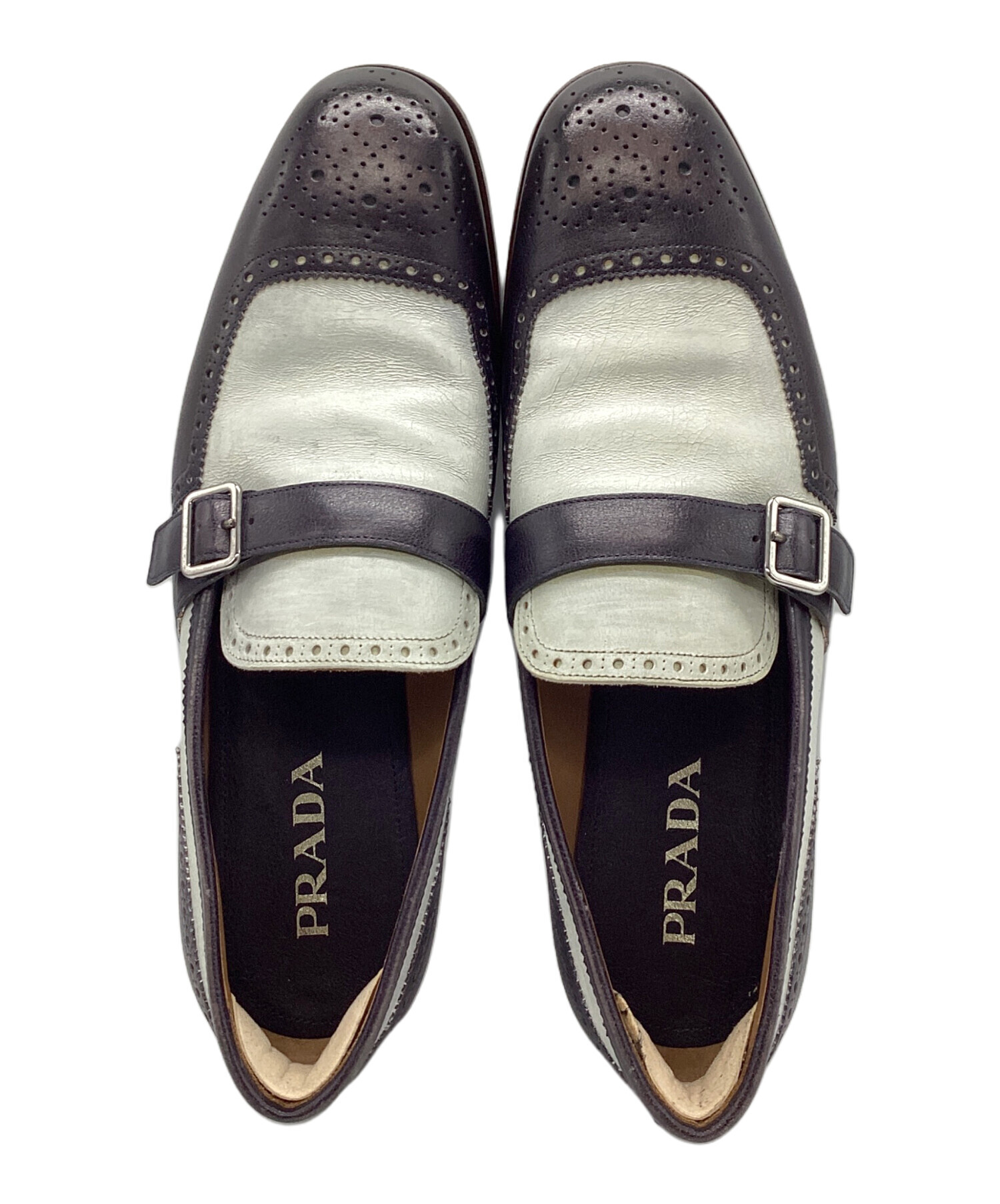 中古・古着通販】PRADA (プラダ) モンクストラップシューズ ブラウン