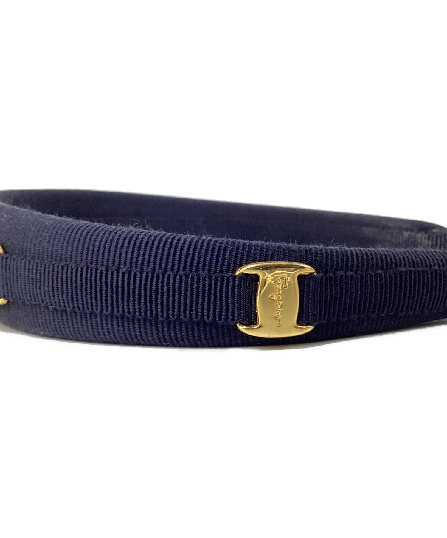 フェラガモ　ネイビー　細身　カチューシャ 中古・古着通販】Ferragamo (フェラガモ) カチューシャ ネイビー