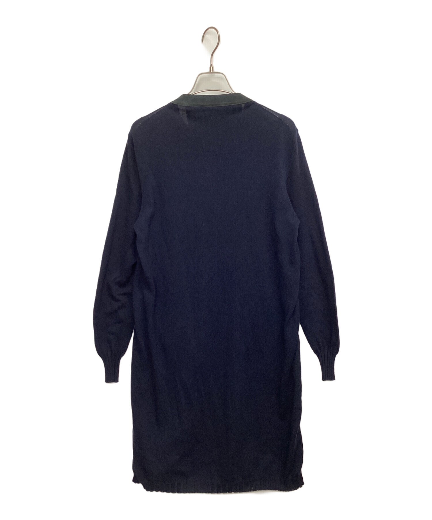 中古・古着通販】HERNO (ヘルノ) ノーカラーコート ネイビー サイズ:42