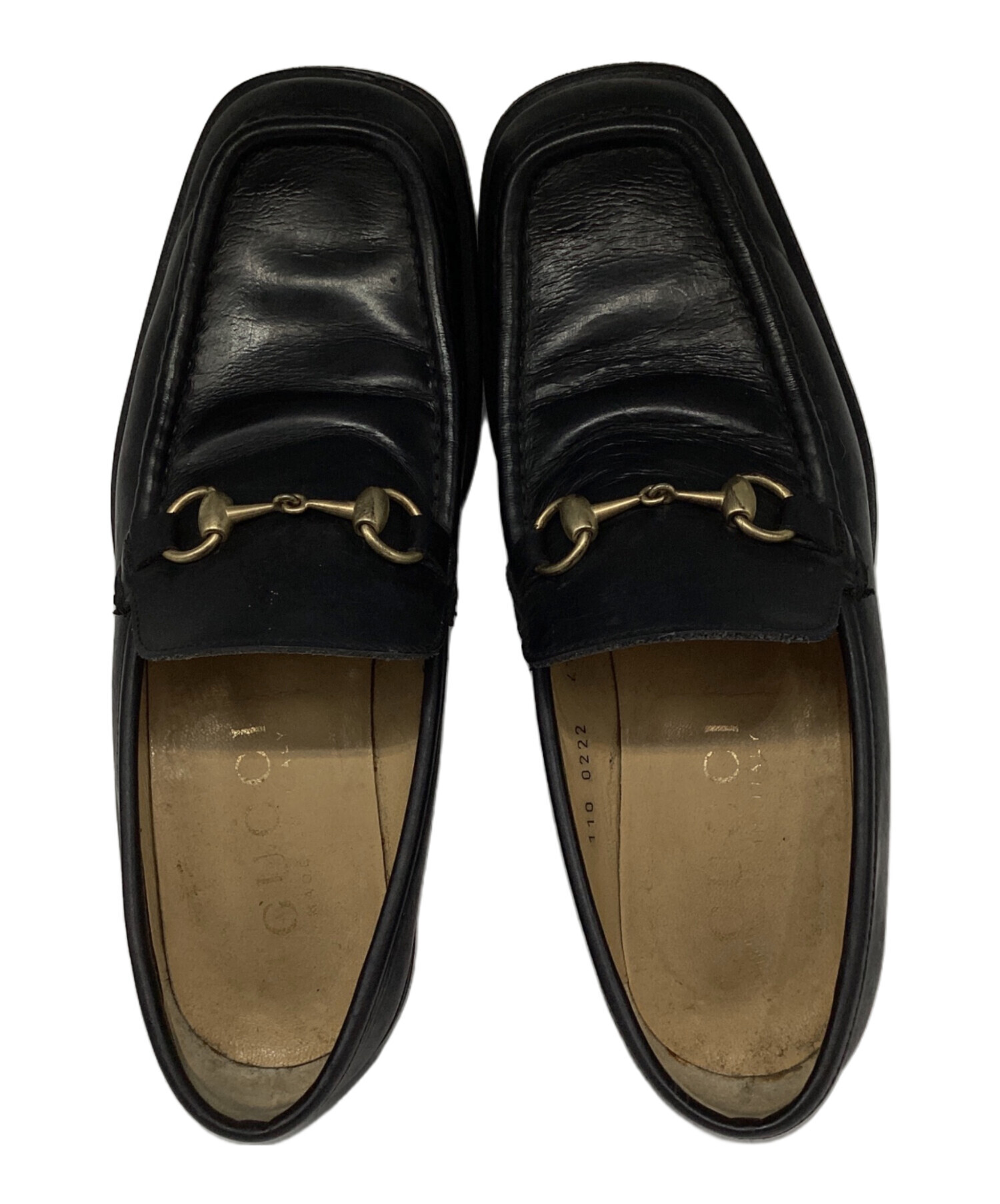 靴/シューズ 良品 GUCCI グッチ ホースビット金具 ローファー シューズ