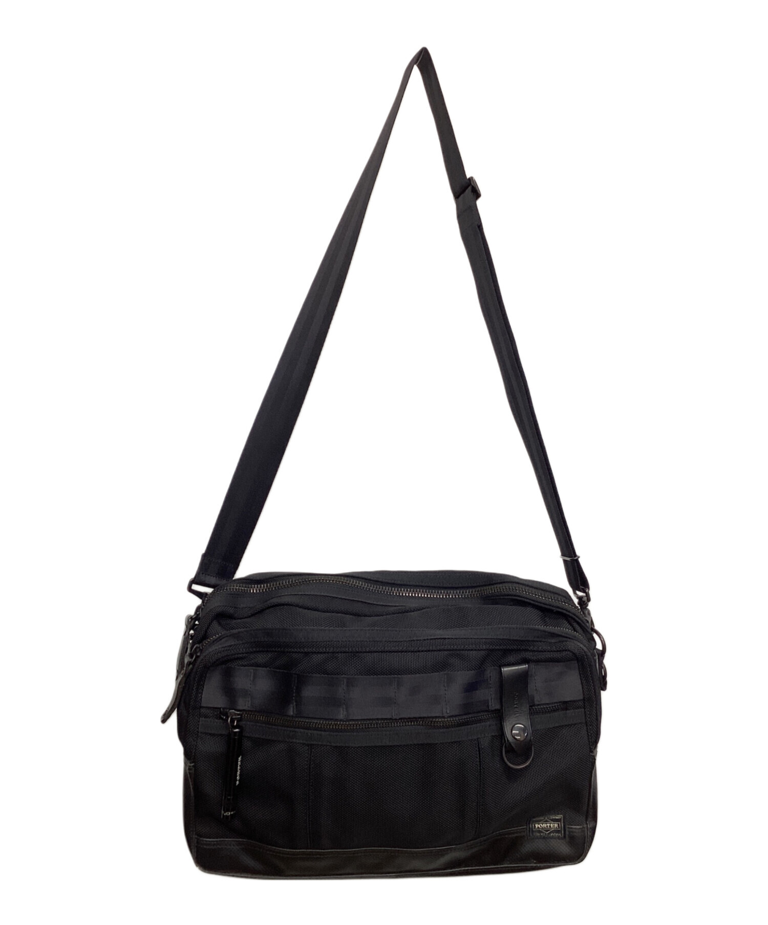 PORTER ヒート　ブラック ショルダーバッグ　中古　ボディバック 中古・古着通販】PORTER (ポーター) ショルダーバッグ ヒート ブラック