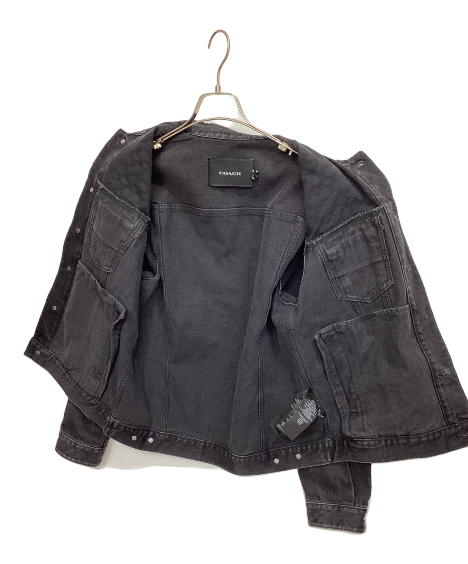 中古・古着通販】COACH (コーチ) デニムジャケット ブラック サイズ:XS 