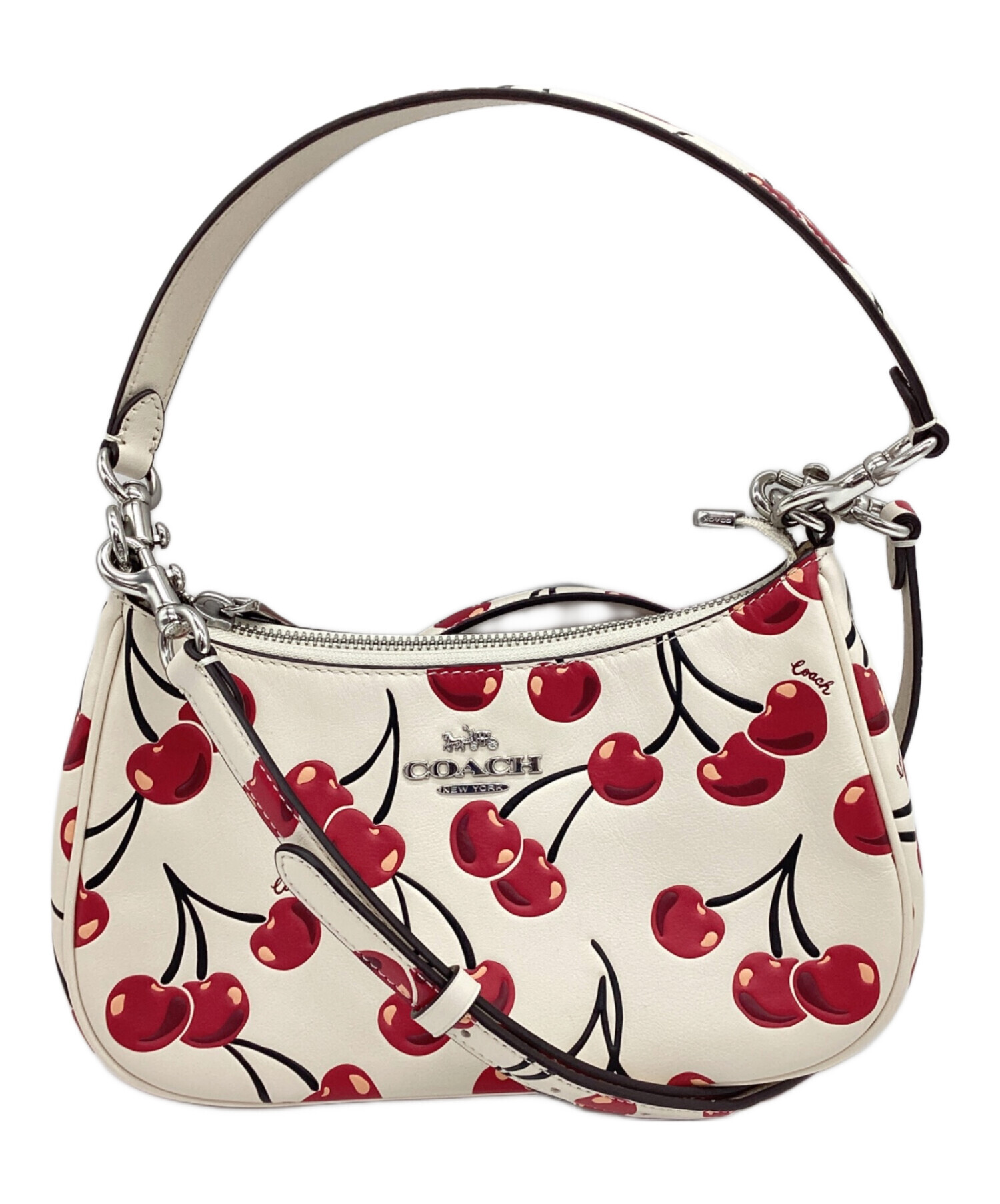 中古・古着通販】COACH (コーチ) ショルダーバッグ ベージュ×レッド