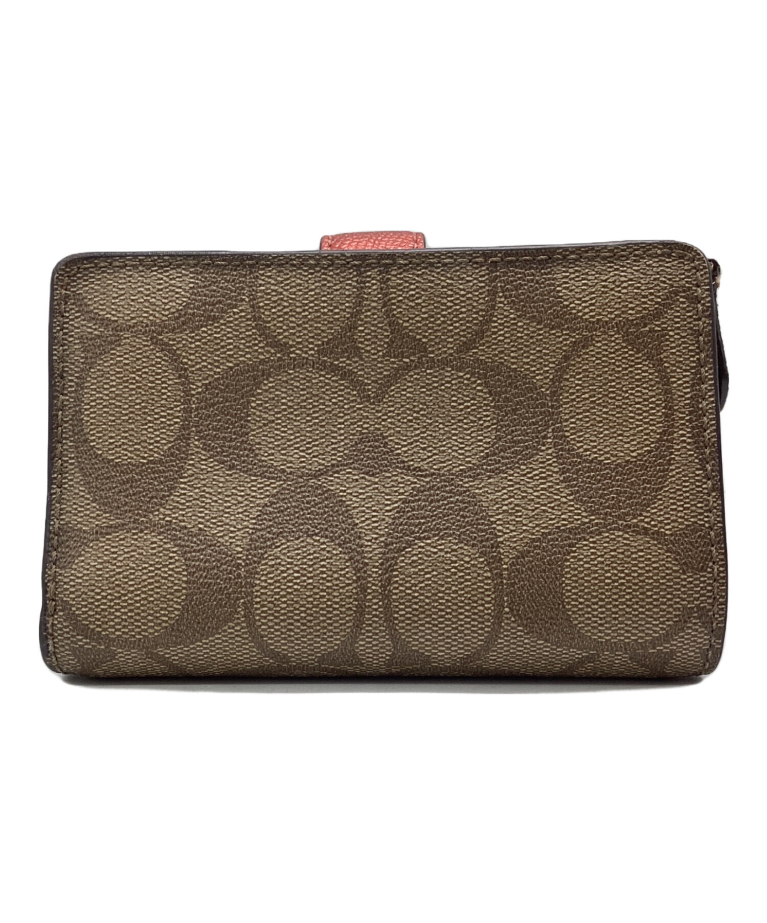 中古・古着通販】COACH (コーチ) 2つ折り財布 シグネチャー ブラウン