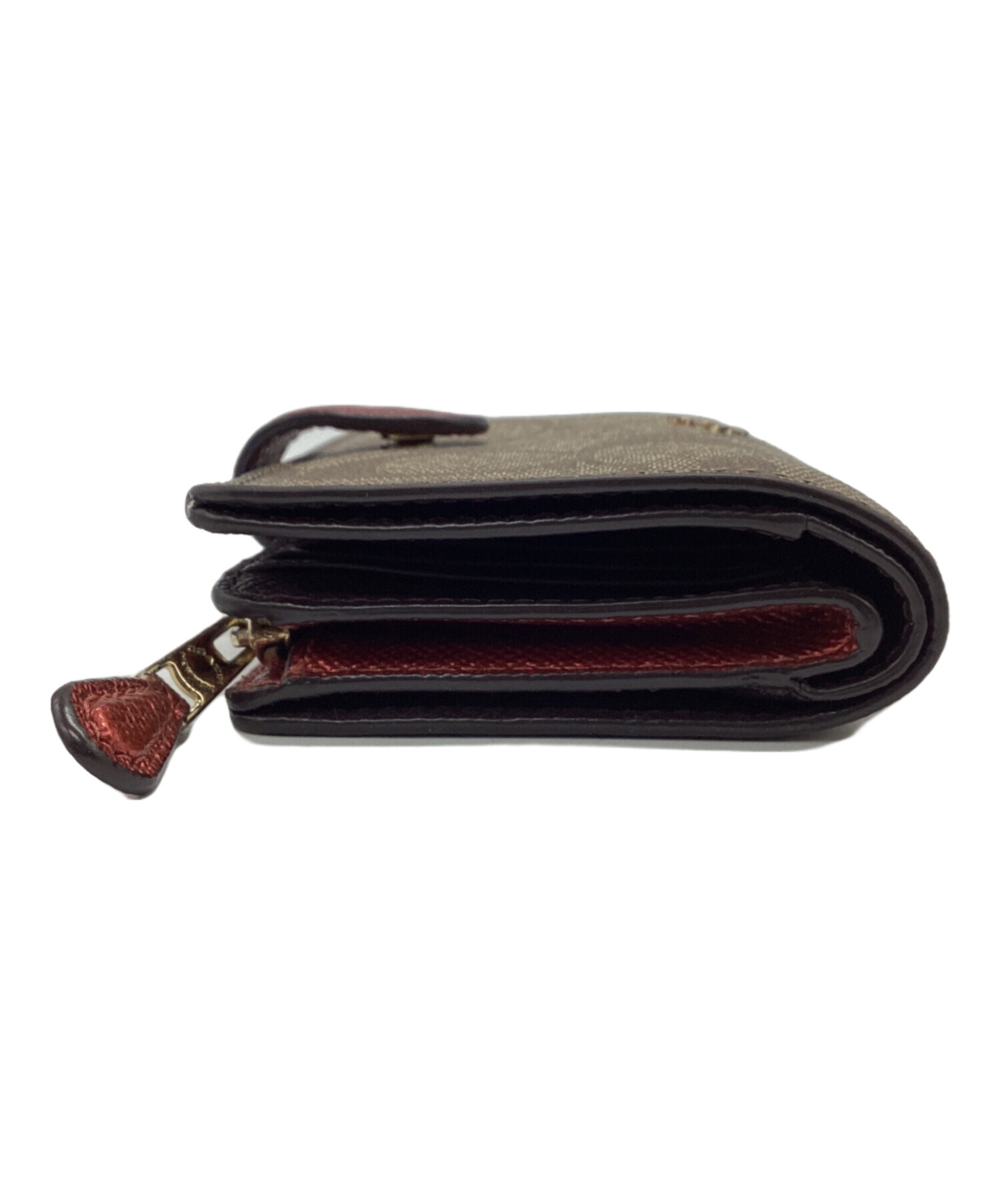 中古・古着通販】COACH (コーチ) 2つ折り財布 シグネチャー ブラウン