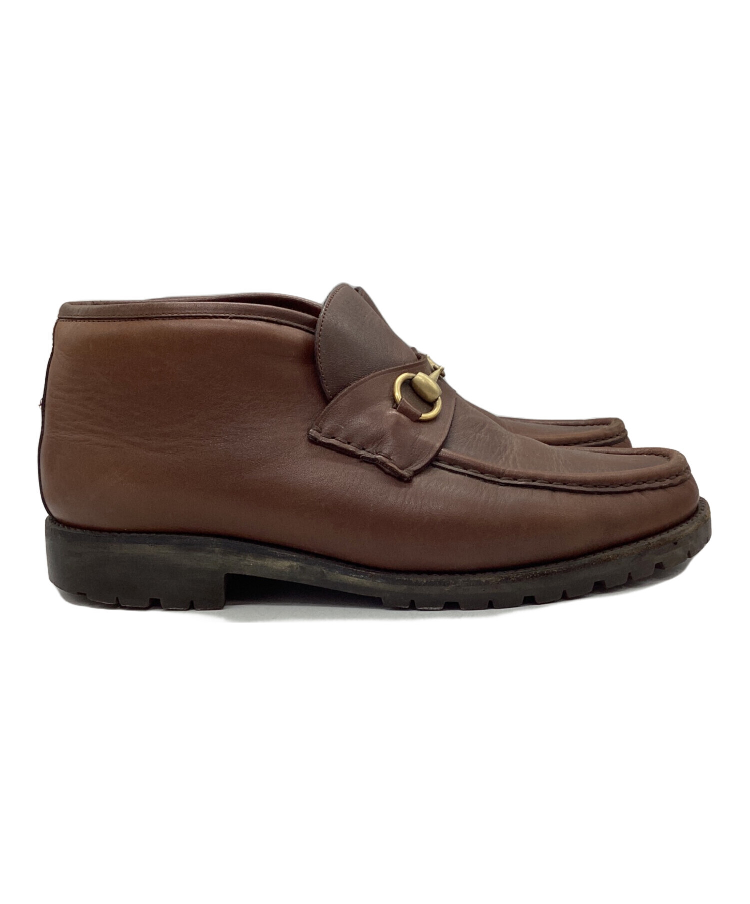 中古・古着通販】GUCCI (グッチ) ホースビットチャッカブーツ ブラウン