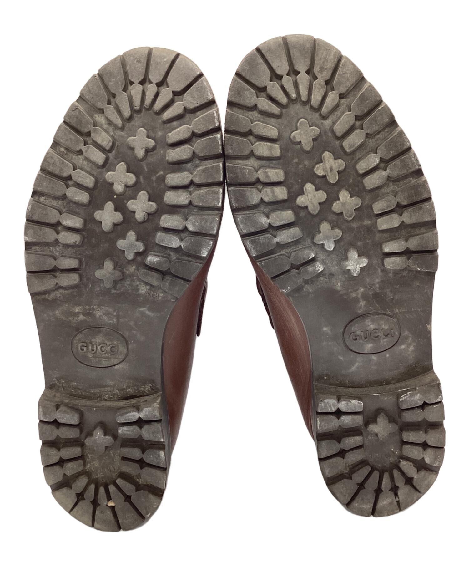 中古・古着通販】GUCCI (グッチ) ホースビットチャッカブーツ ブラウン