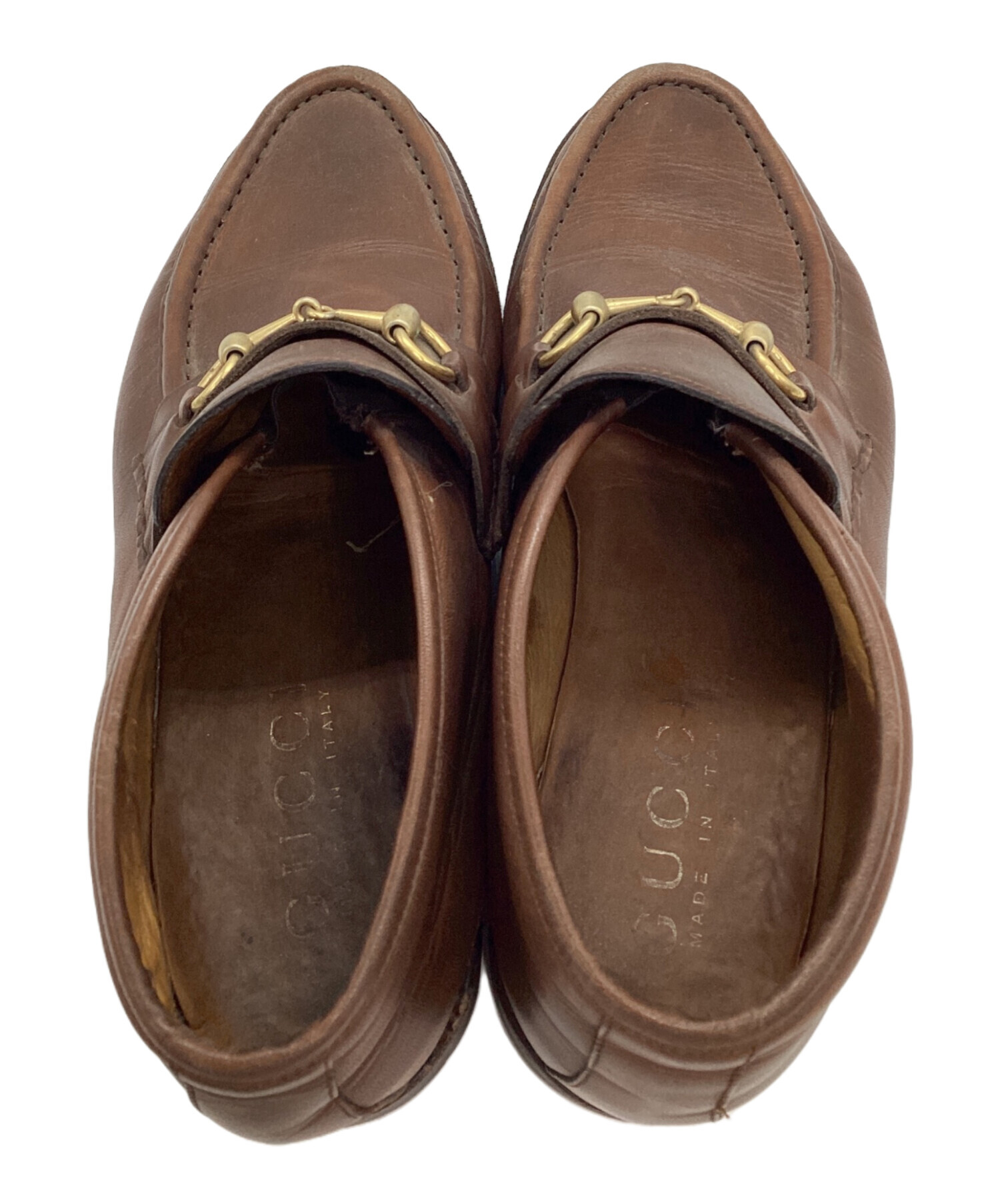 中古・古着通販】GUCCI (グッチ) ホースビットチャッカブーツ ブラウン