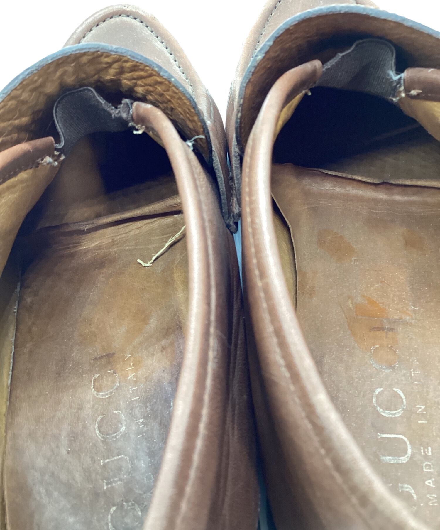 中古・古着通販】GUCCI (グッチ) ホースビットチャッカブーツ ブラウン