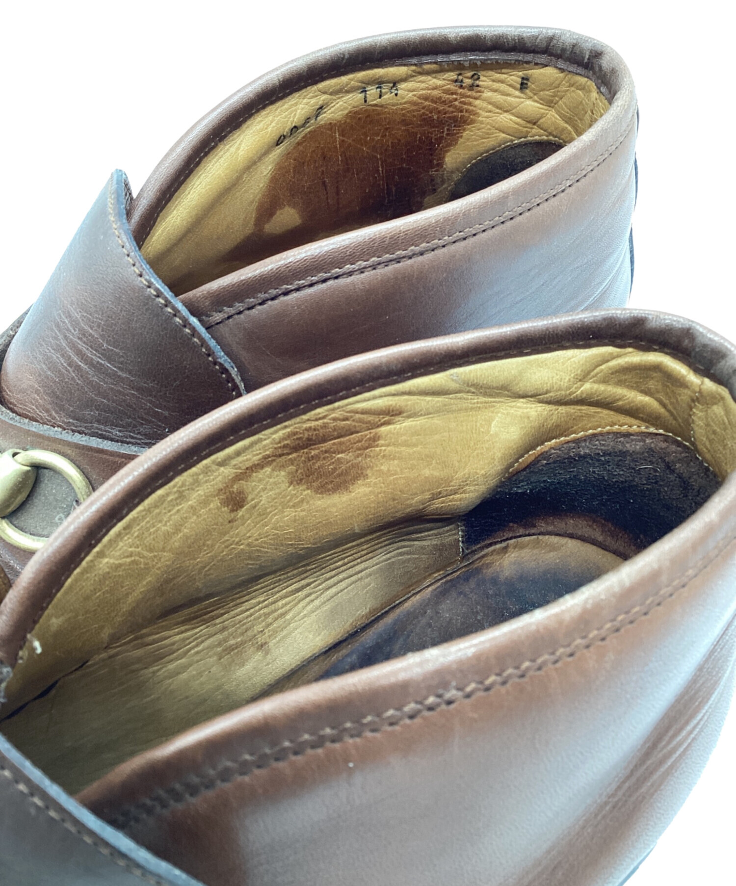 中古・古着通販】GUCCI (グッチ) ホースビットチャッカブーツ ブラウン