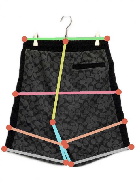 中古・古着通販】COACH (コーチ) ハーフパンツ シグネチャー ブラック