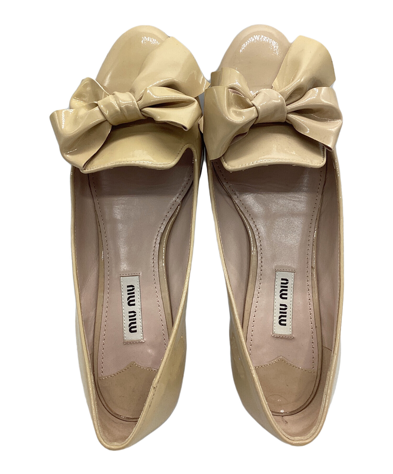 中古・古着通販】MIU MIU (ミュウミュウ) エナメルリボンパンプス