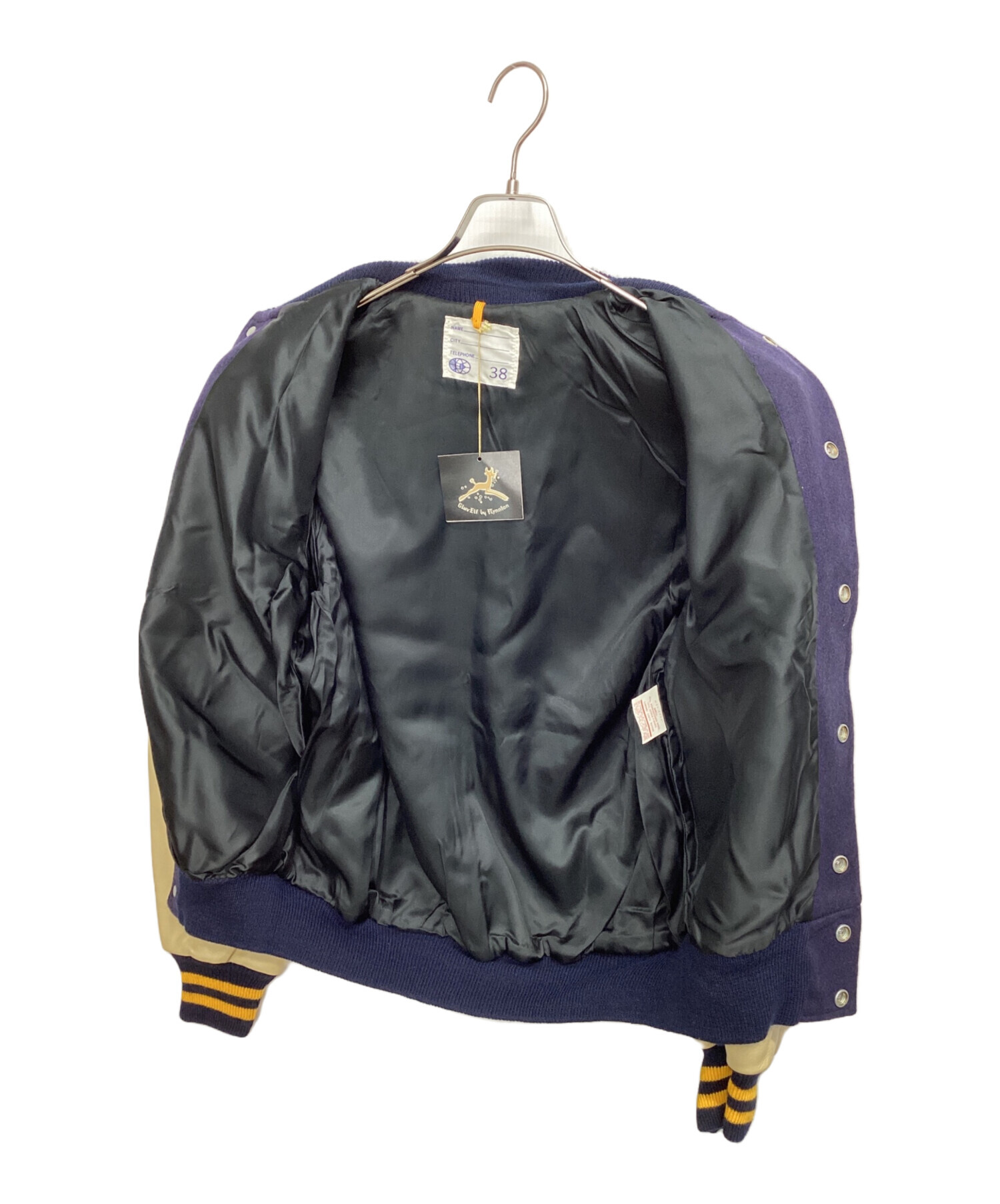中古・古着通販】DeLong (デロング) スタジャン ネイビー×ベージュ