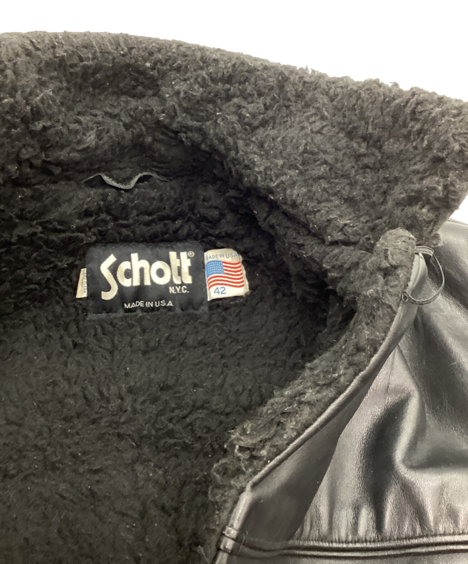 中古・古着通販】Schott (ショット) レザージャケット ブラック サイズ