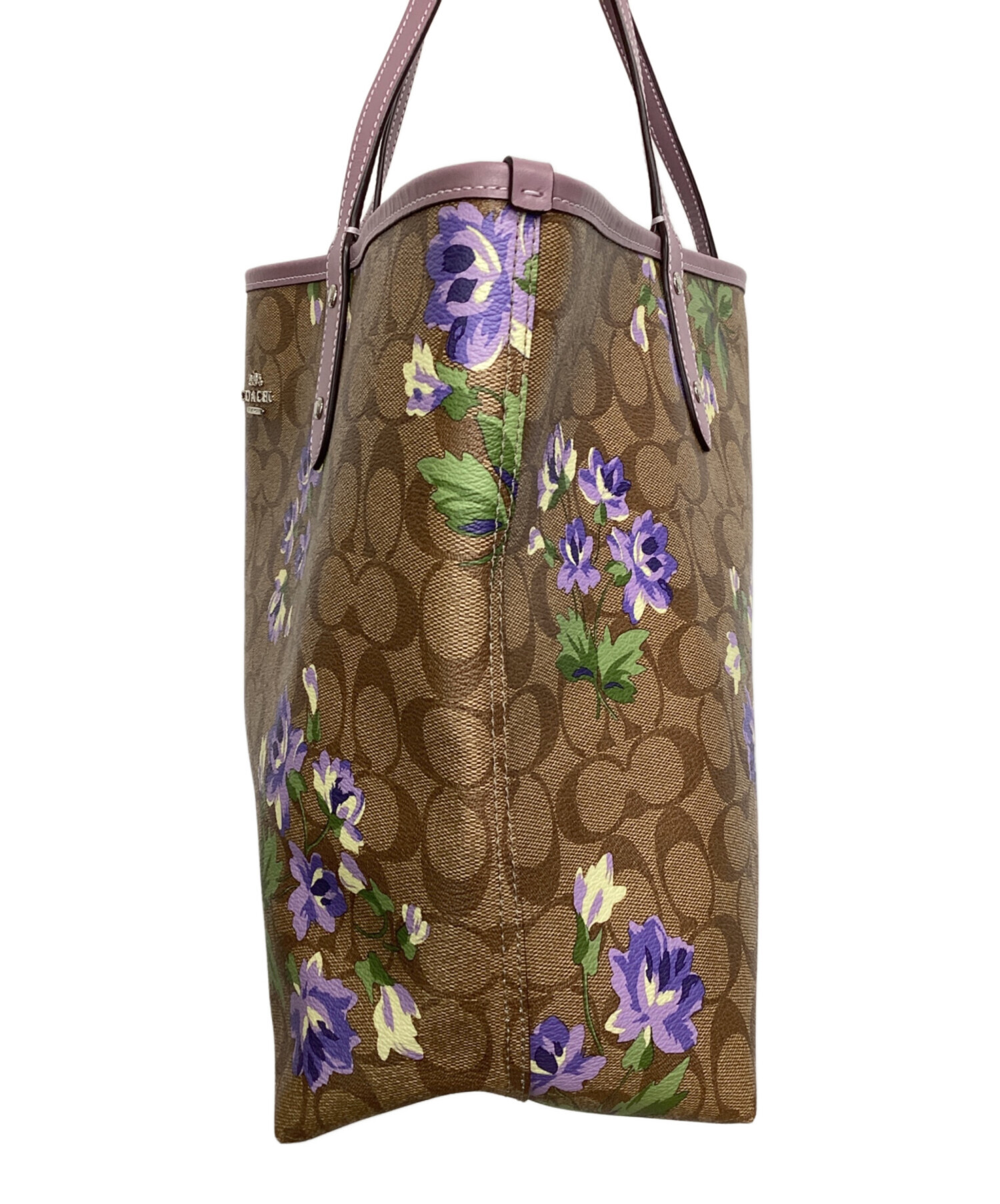 中古・古着通販】COACH (コーチ) トートバッグ ブラウン×パープル