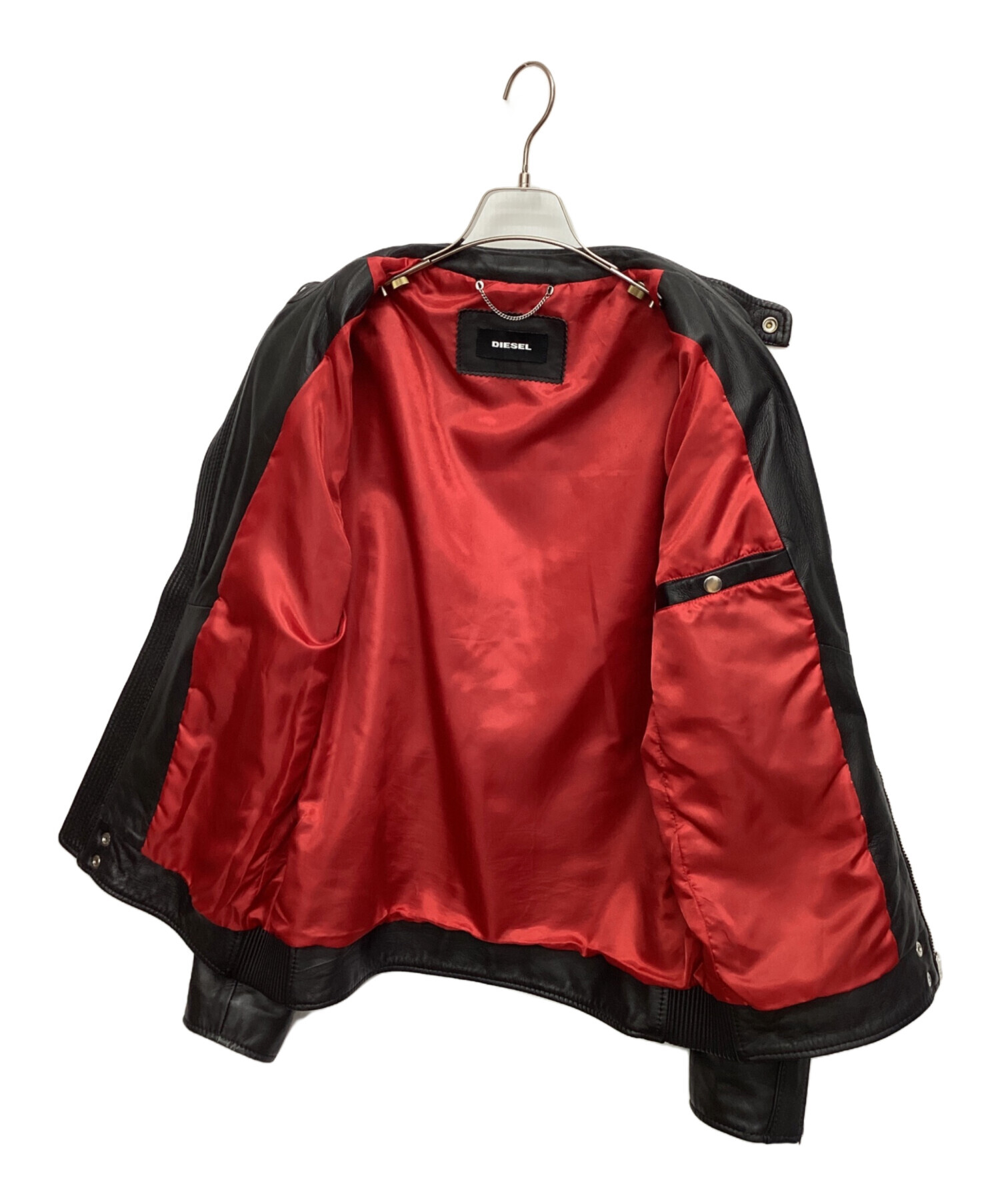 中古・古着通販】DIESEL (ディーゼル) レザーライダースジャケット