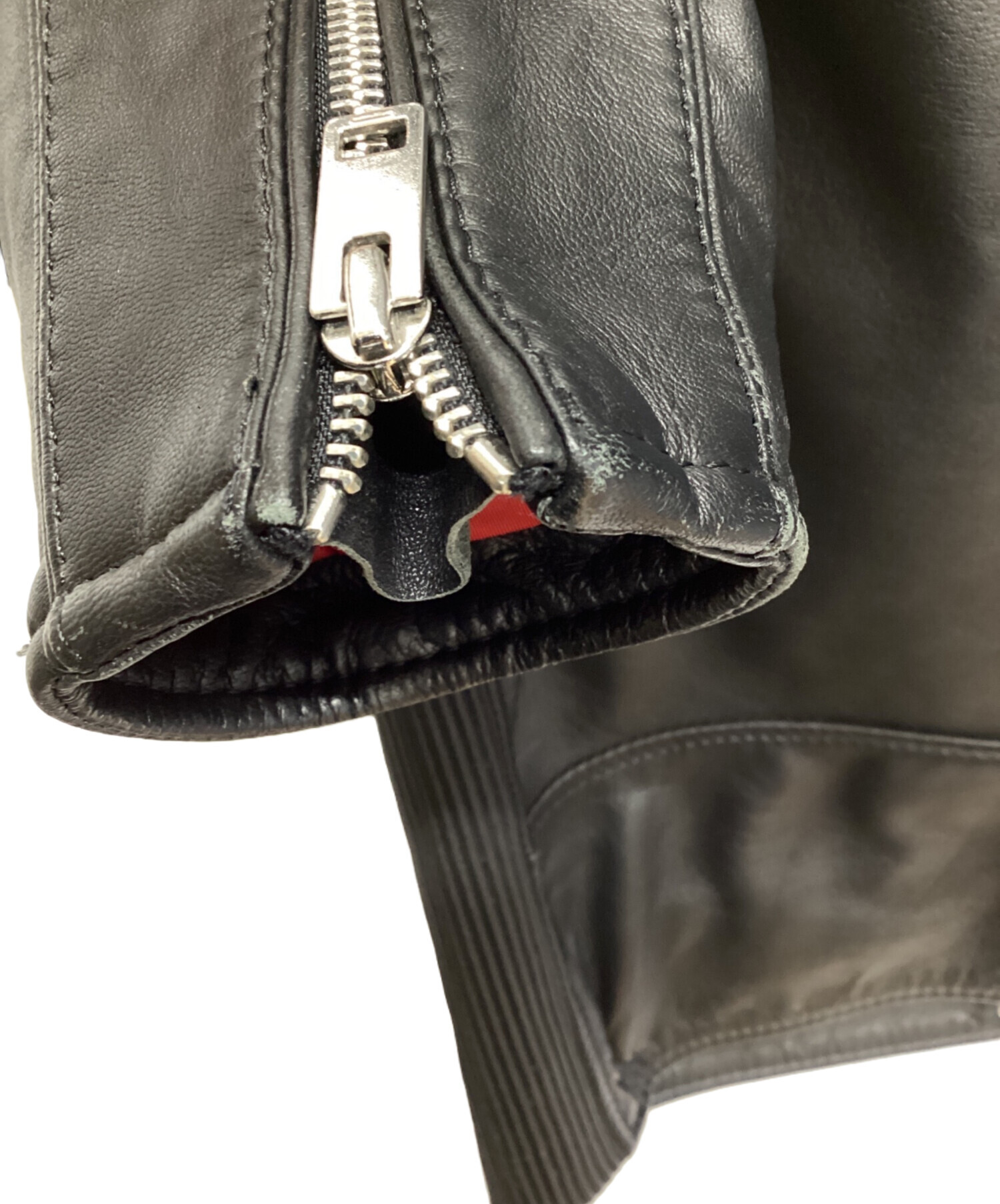 中古・古着通販】DIESEL (ディーゼル) レザーライダースジャケット