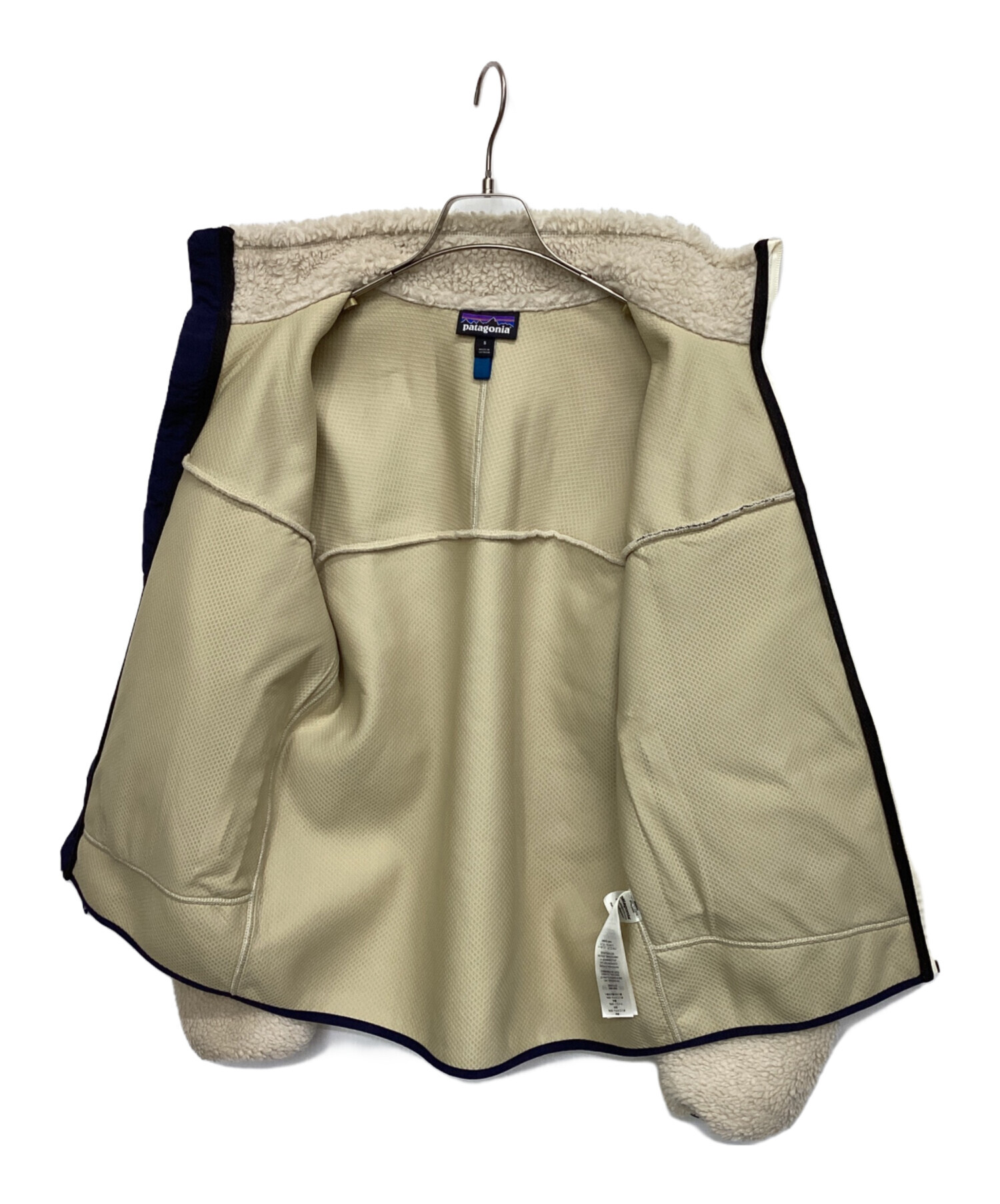 patagonia フリースジャケット 5Tサイズ ベージュ/ネイビー 中古・古着通販】Patagonia (パタゴニア) フリースジャケット ネイビー
