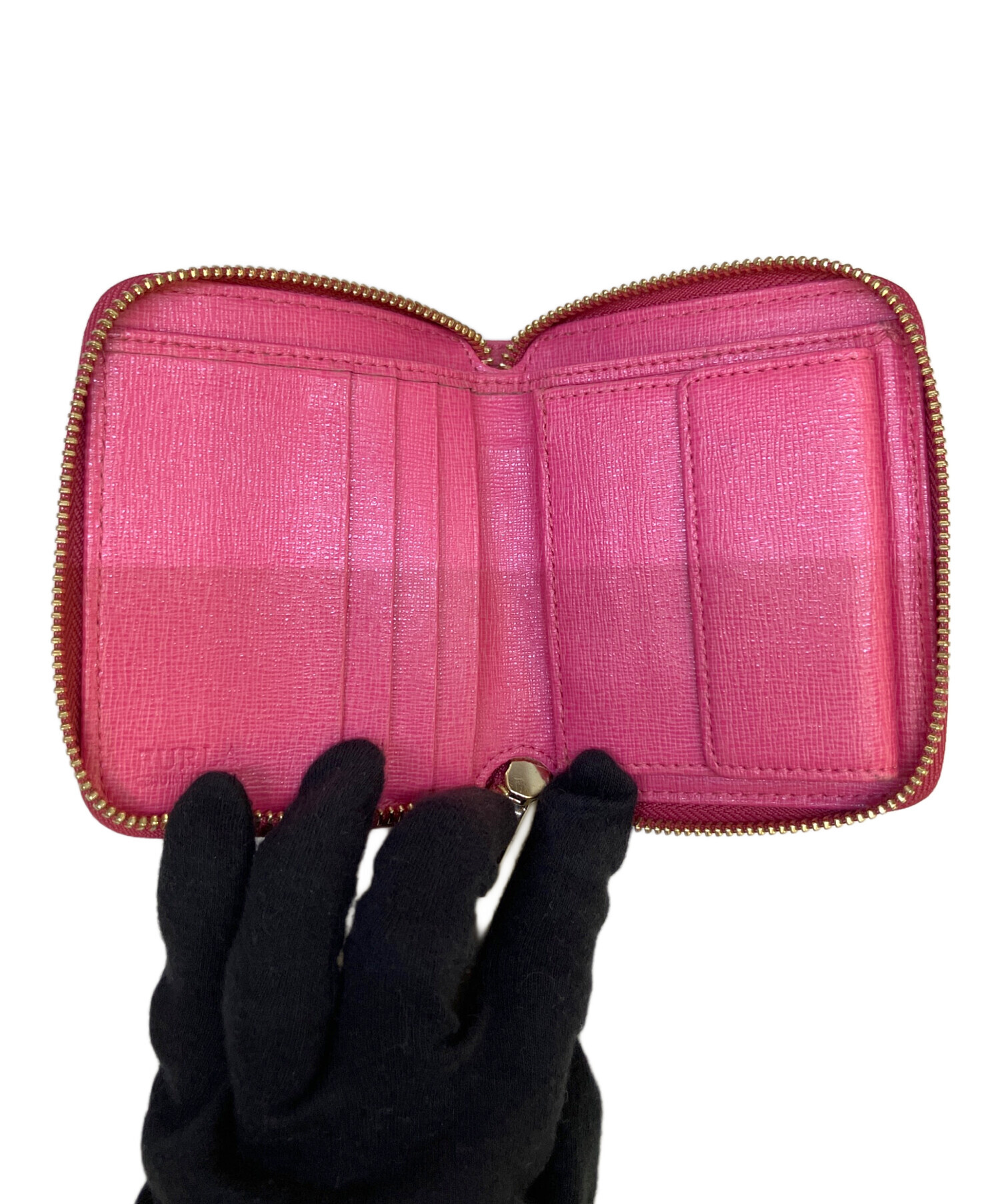 中古・古着通販】FURLA (フルラ) ラウンドファスナー財布 ピンク