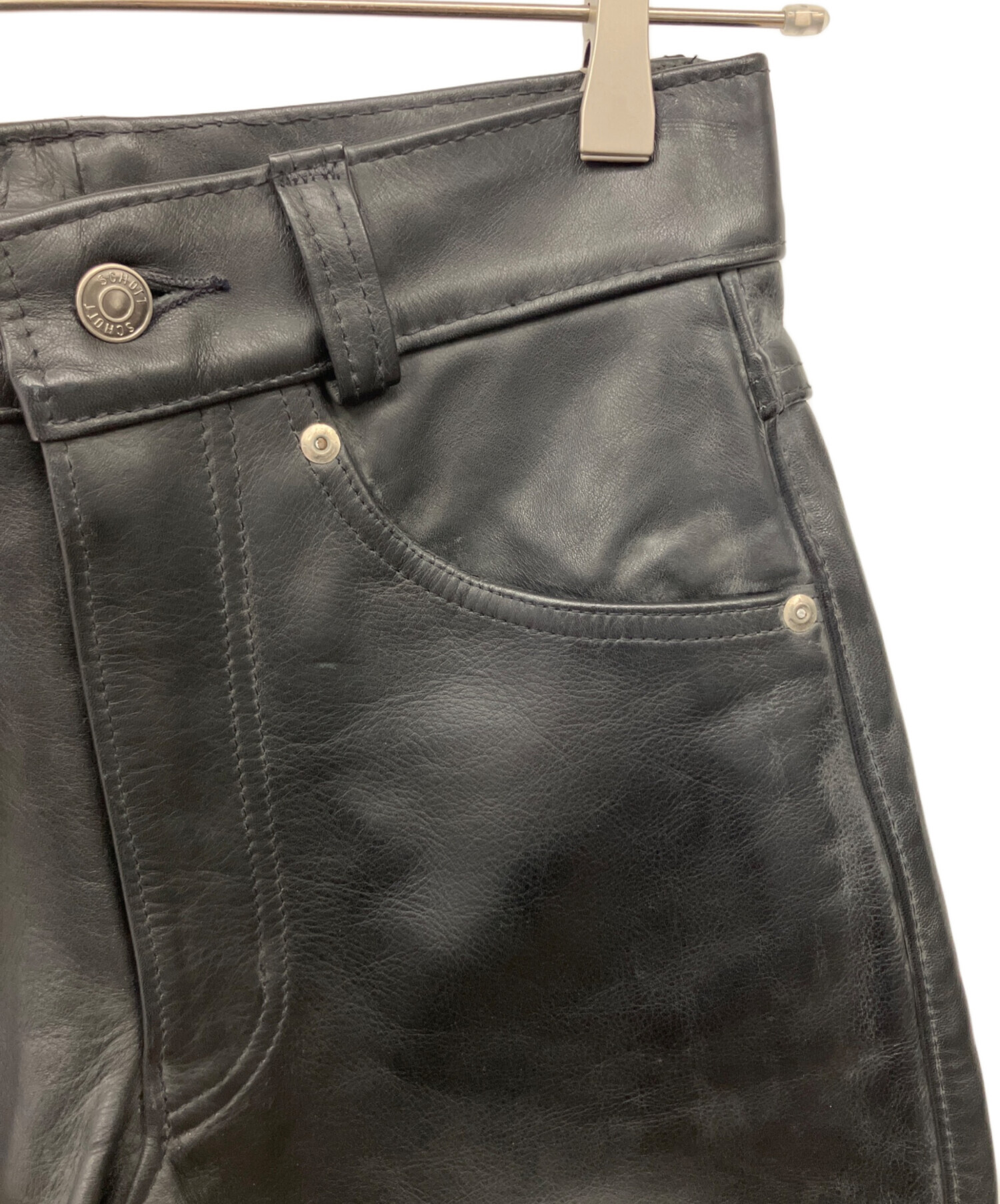 中古・古着通販】Schott (ショット) レザーパンツ ブラック サイズ