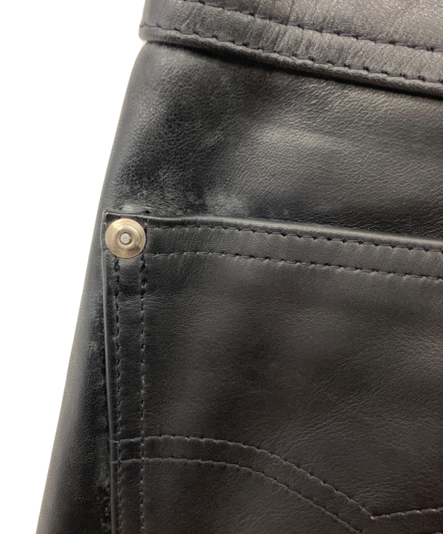 中古・古着通販】Schott (ショット) レザーパンツ ブラック サイズ