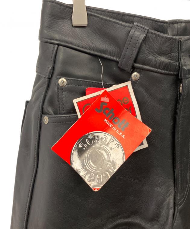 中古・古着通販】Schott (ショット) レザーパンツ ブラック サイズ