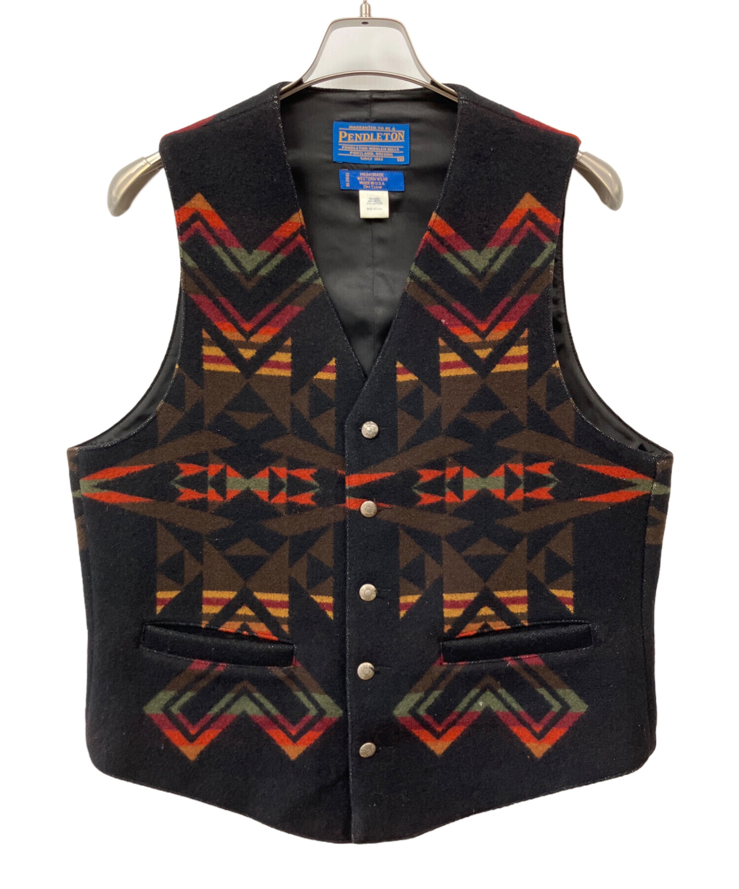 PENDLETON ペンドルトン ウールベスト 中古・古着通販】PENDLETON (ペンドルトン) ウールベスト ブラック
