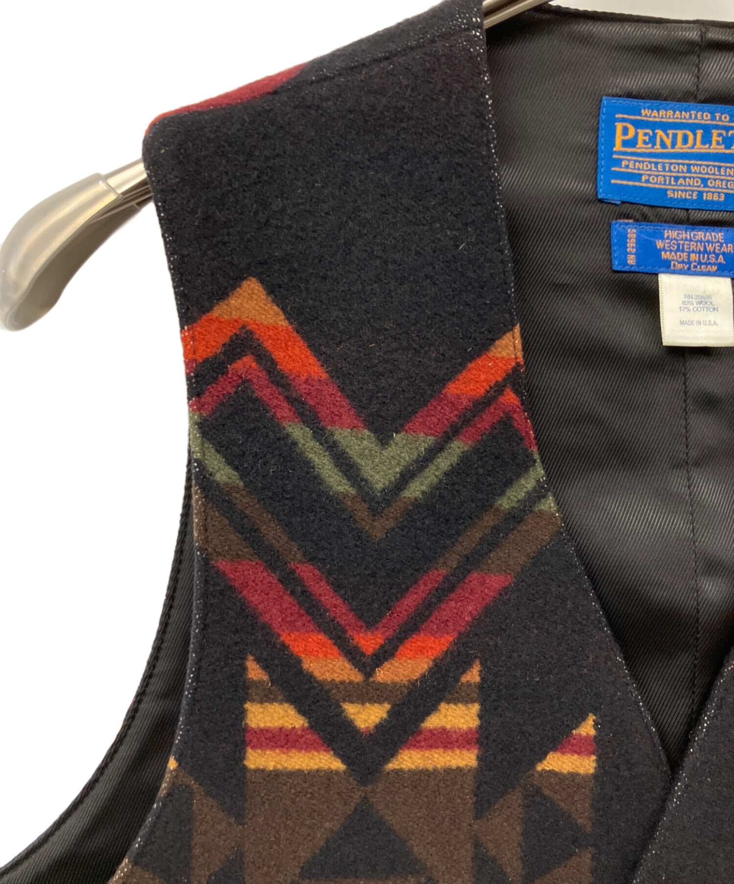 中古・古着通販】PENDLETON (ペンドルトン) ウールベスト ブラック